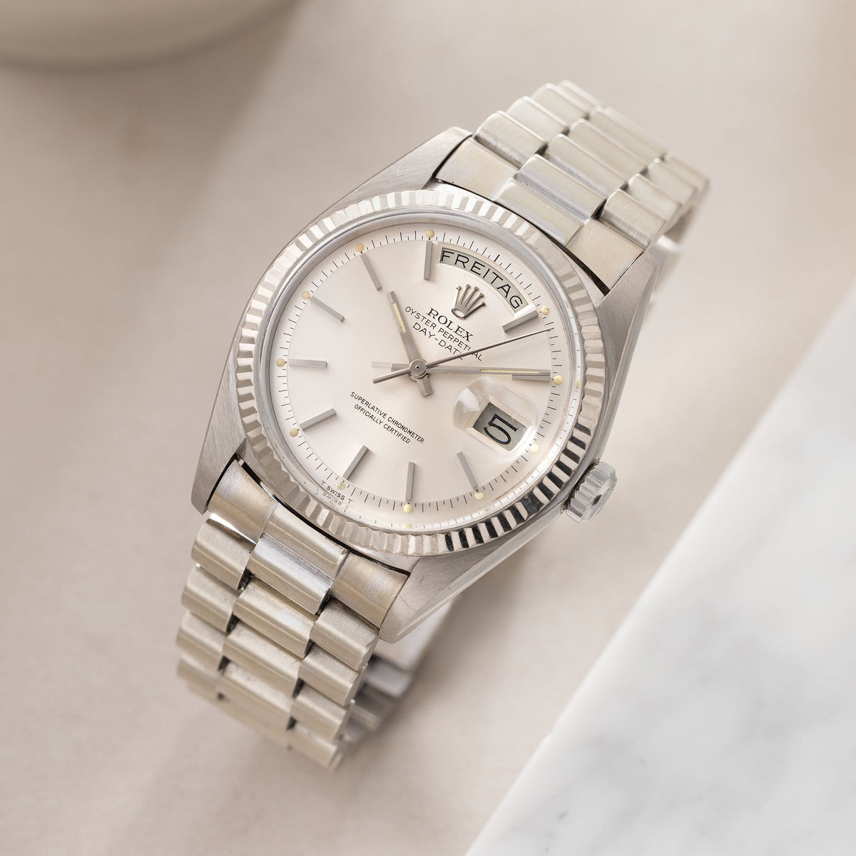 Rolex Day-Date 1803/9 Silver Dial in 18k White Gold