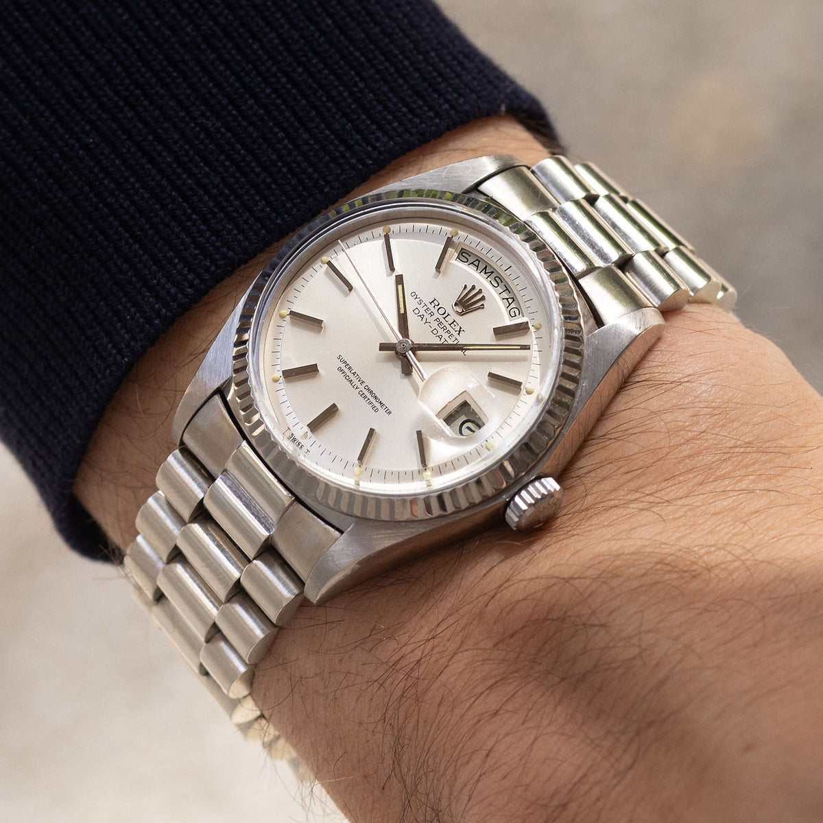 Rolex Day-Date 1803/9 Silver Dial in 18k White Gold