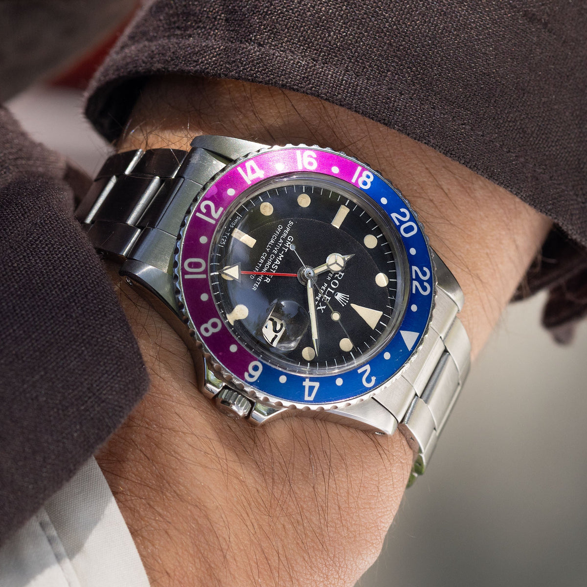 Rolex GMT-Master 1675 MK1 Long-E Dial Fuchsia Insert with Box and Accessories