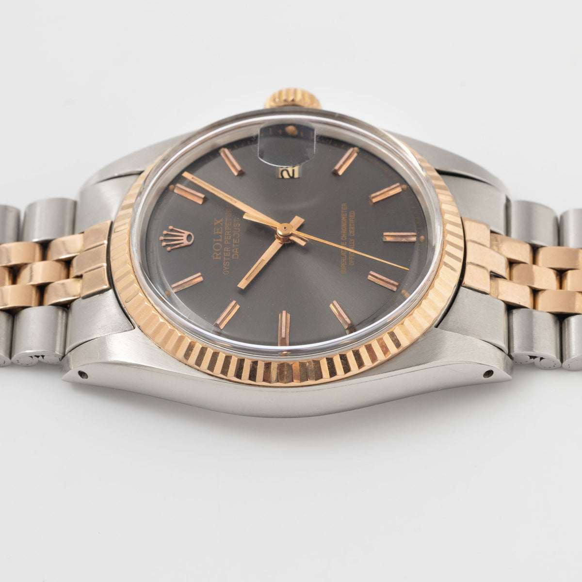 Rolex Datejust 1601 Grey Dial in Steel and 18k Rose Gold