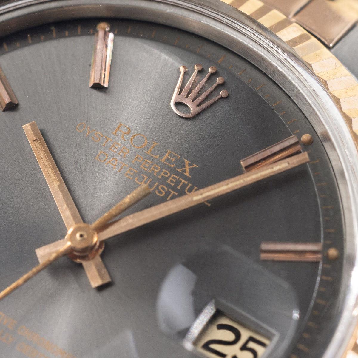 Rolex Datejust 1601 Grey Dial in Steel and 18k Rose Gold