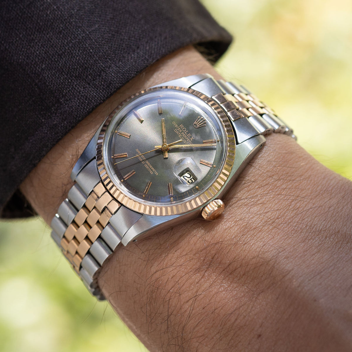Rolex Datejust 1601 Grey Dial in Steel and 18k Rose Gold