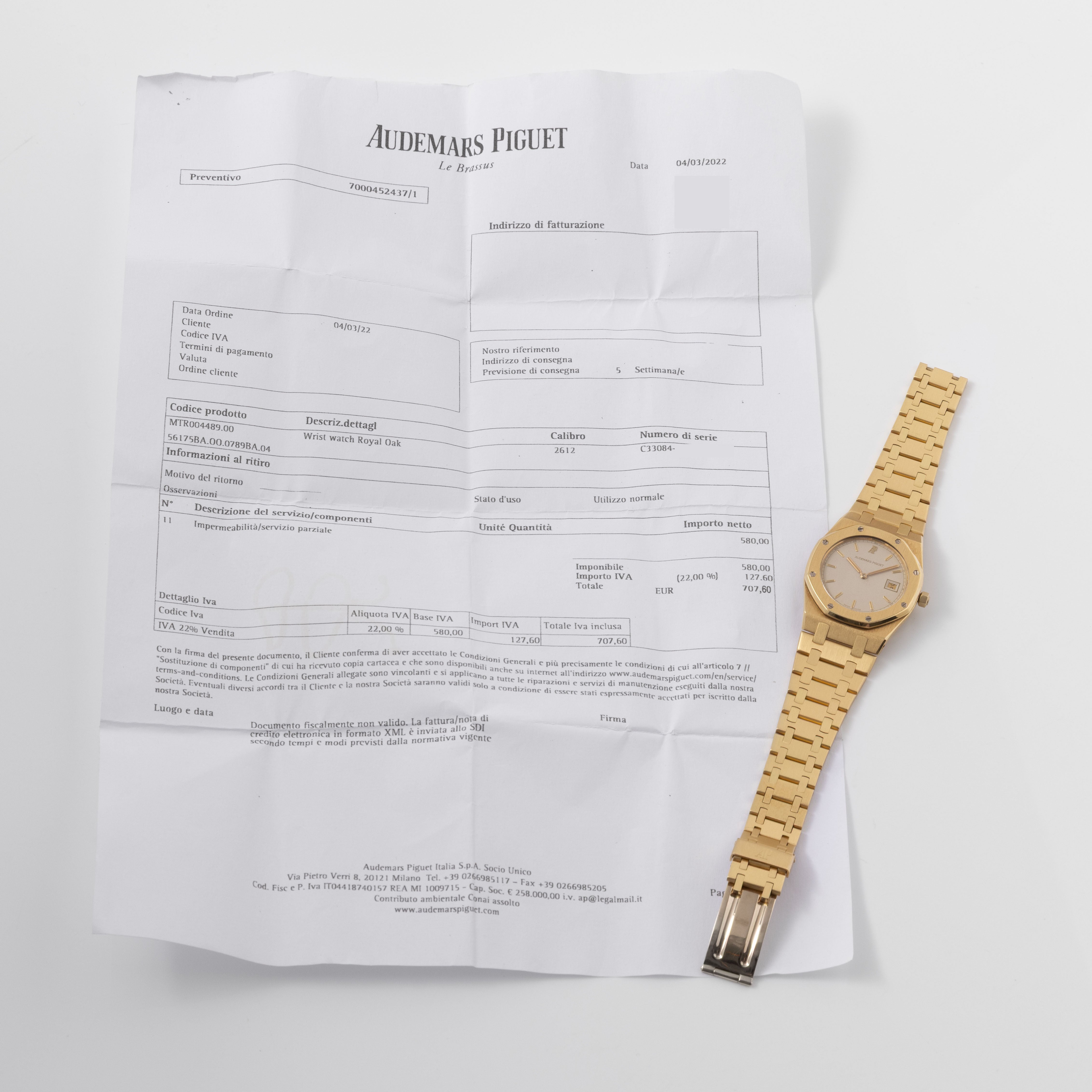 Audemars Piguet Royal-Oak Ultra Thin 56175BA in 18k Yellow Gold Cream Dial