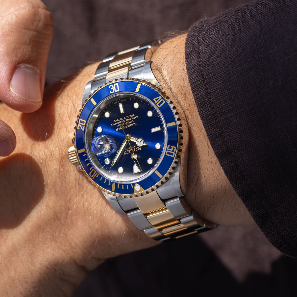 Rolex Submariner 16613 Blue Dial in Steel and Gold