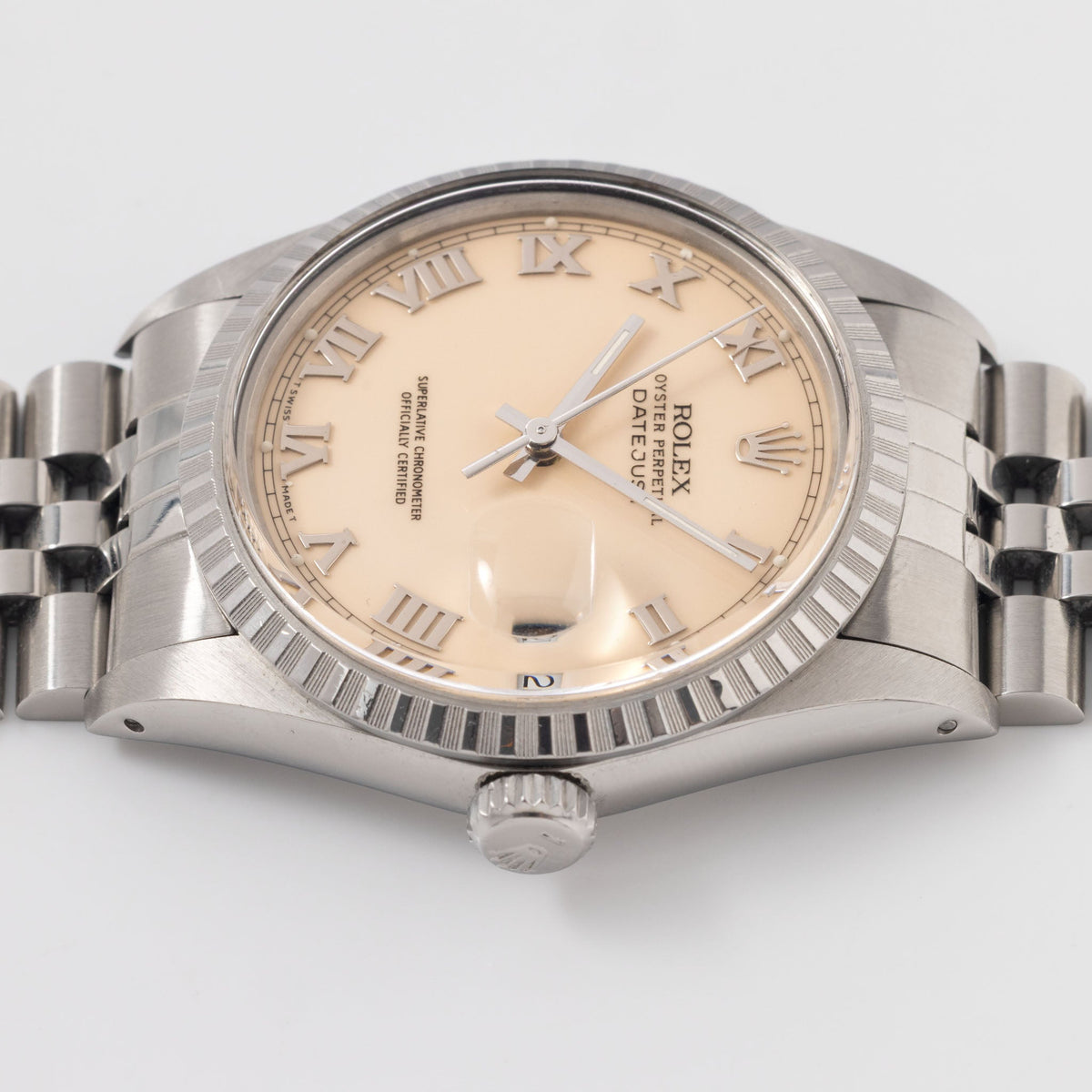 Rolex Datejust Cream dial With Applied Roman numerals box and paper set ref 16030
