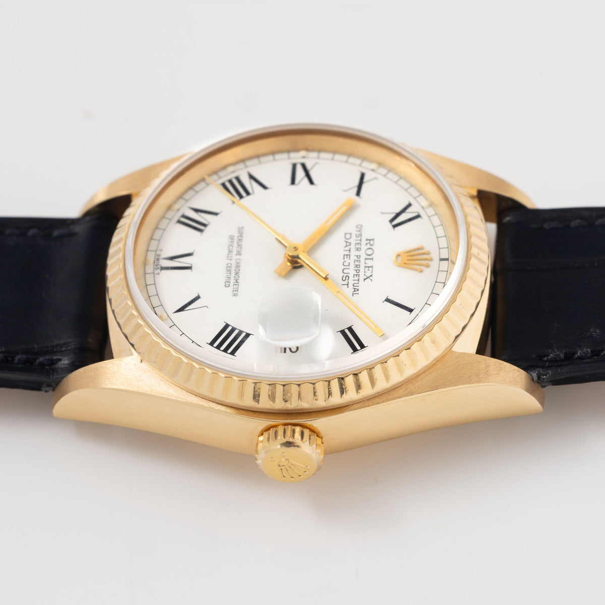Rolex Datejust 16018 White Buckley dial in 18k Yellow Gold