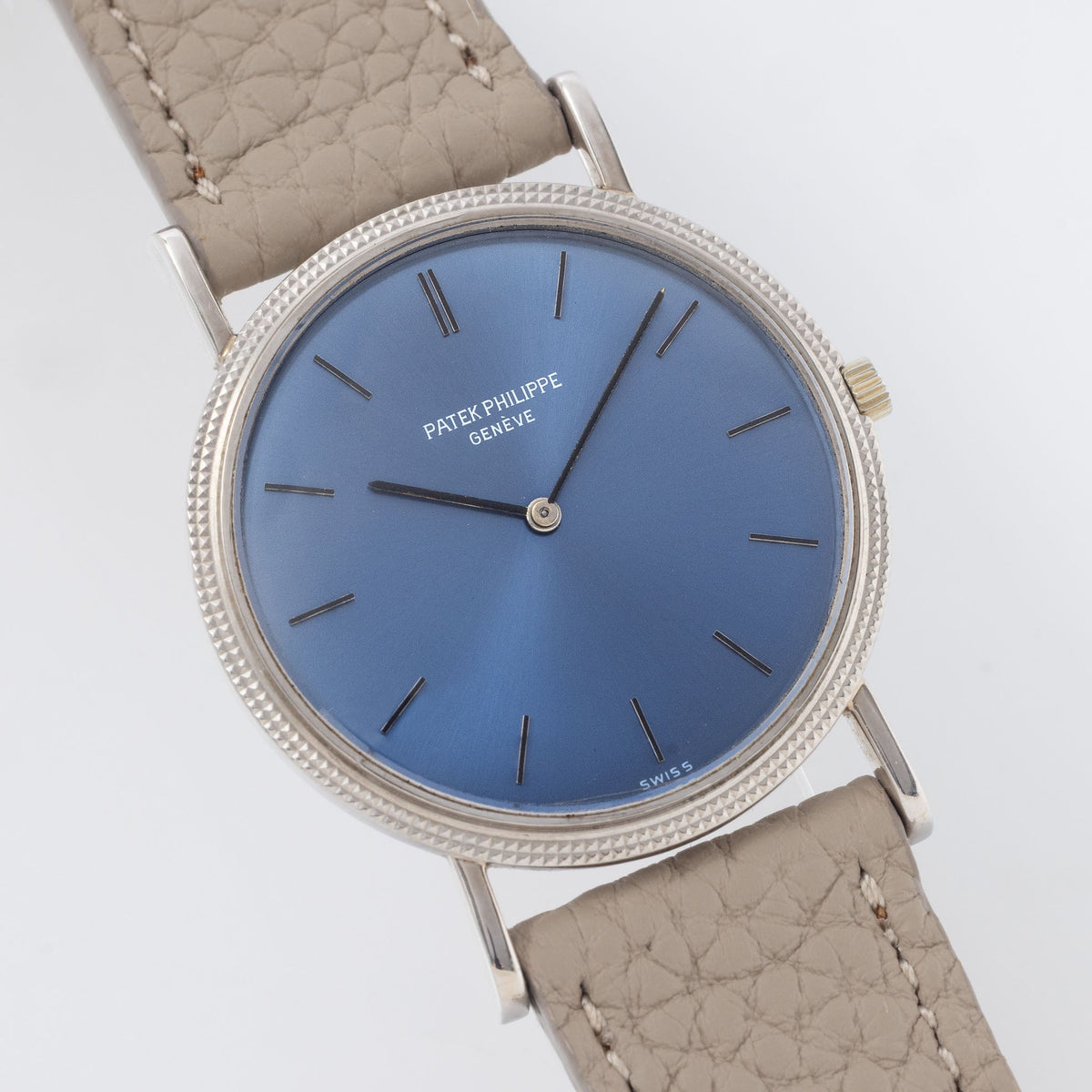 Patek Philippe Calatrava Ref 3520D Blue Soleil Dial in 18k White Gold