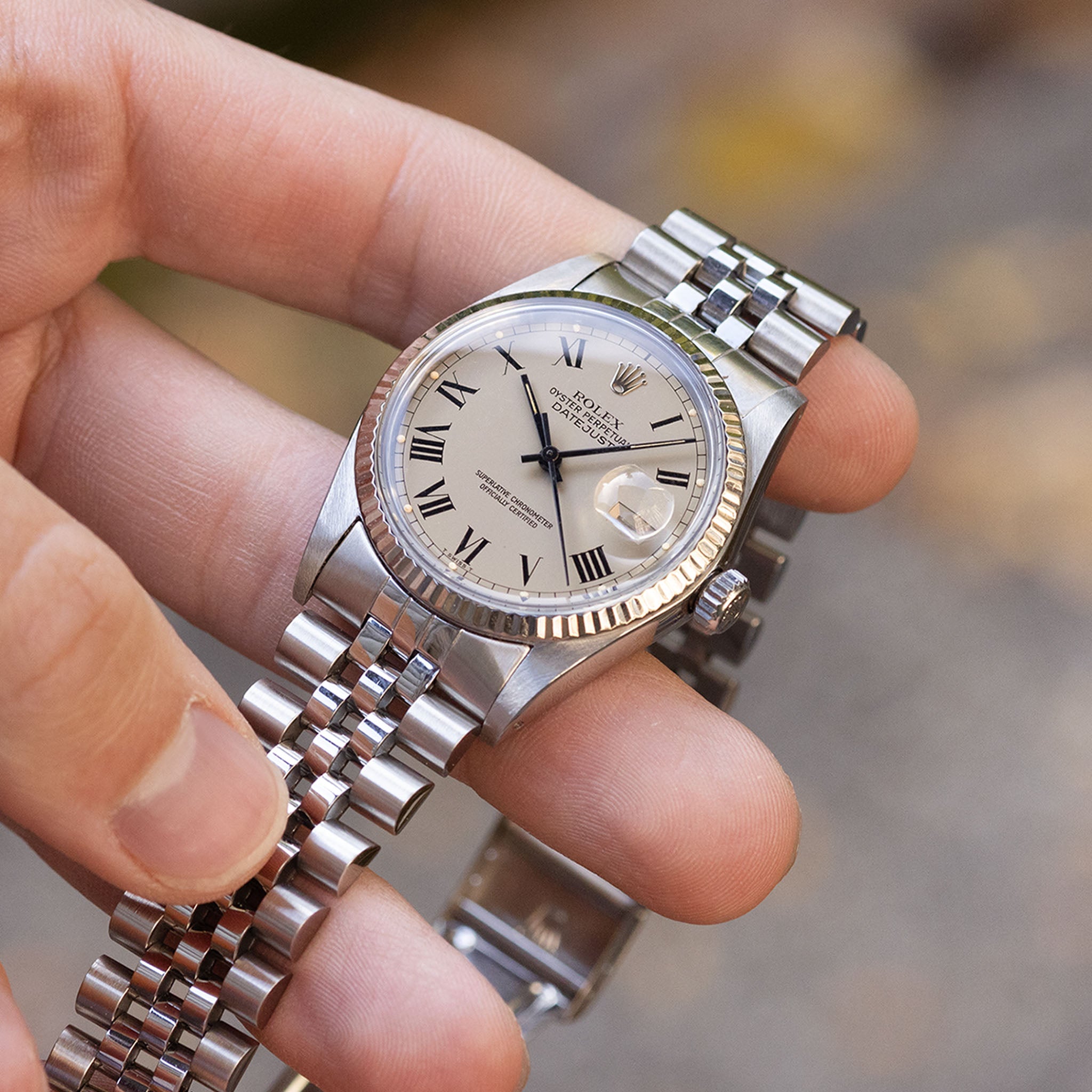 Rolex Datejust 16014 Seltenes Graues Buckley Zifferblatt