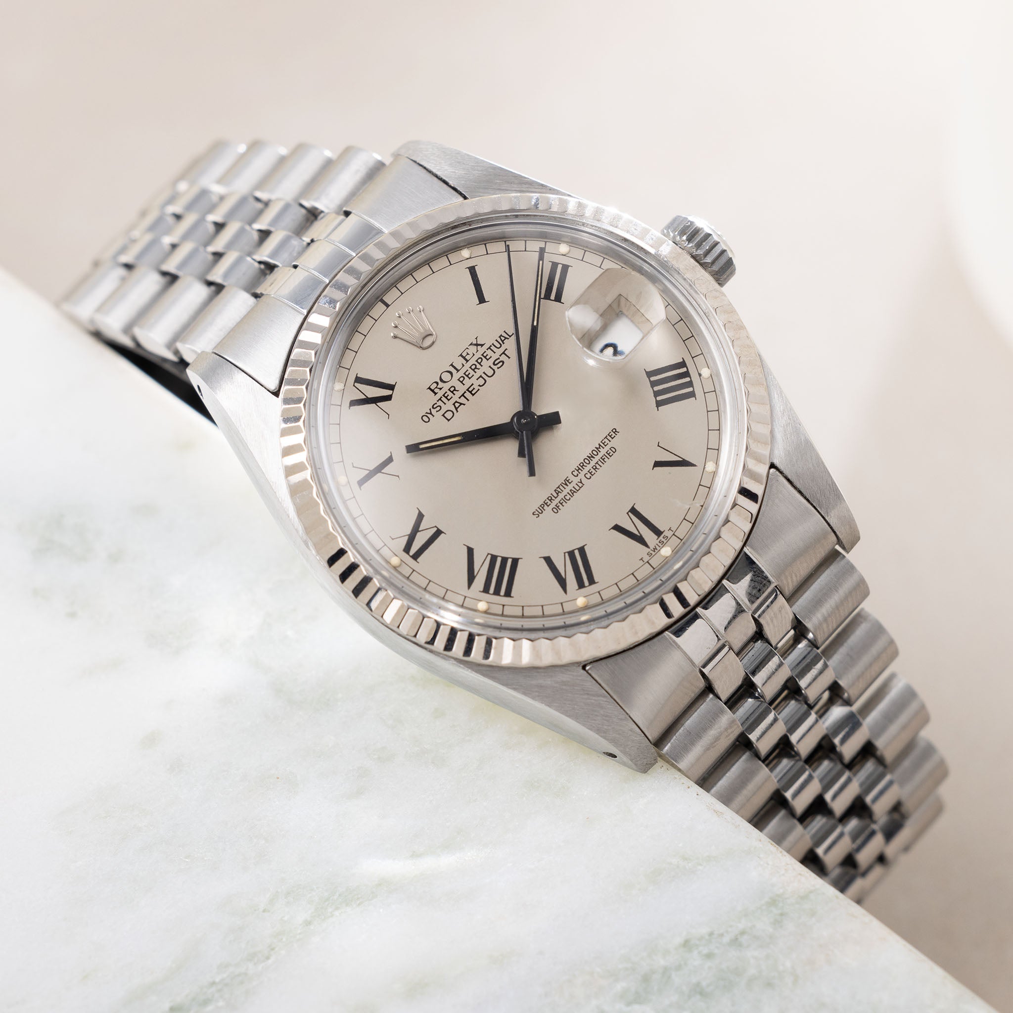 Rolex Datejust 16014 Seltenes Graues Buckley Zifferblatt