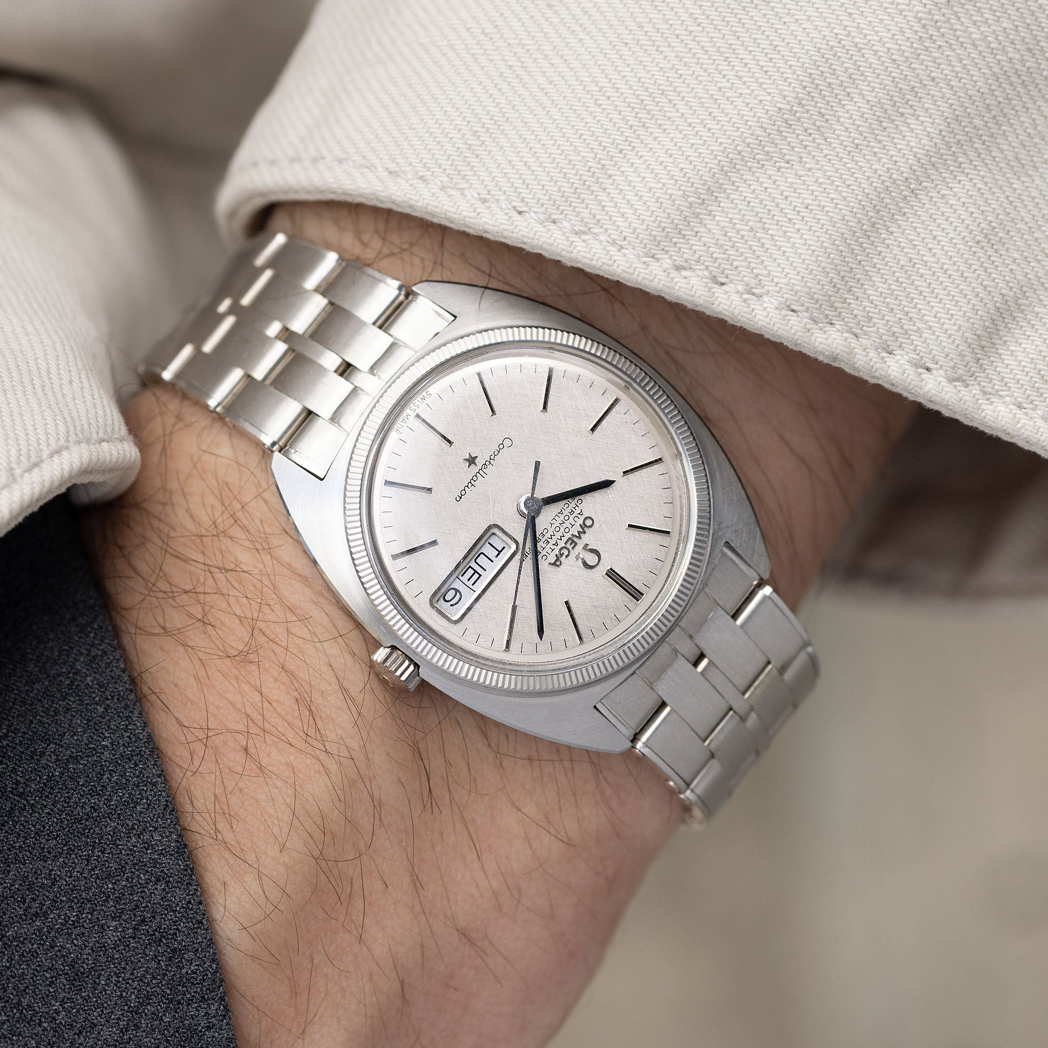 Seltene Omega Constellation aus 18 Karat Weißgold 168.019 mit Papieren
