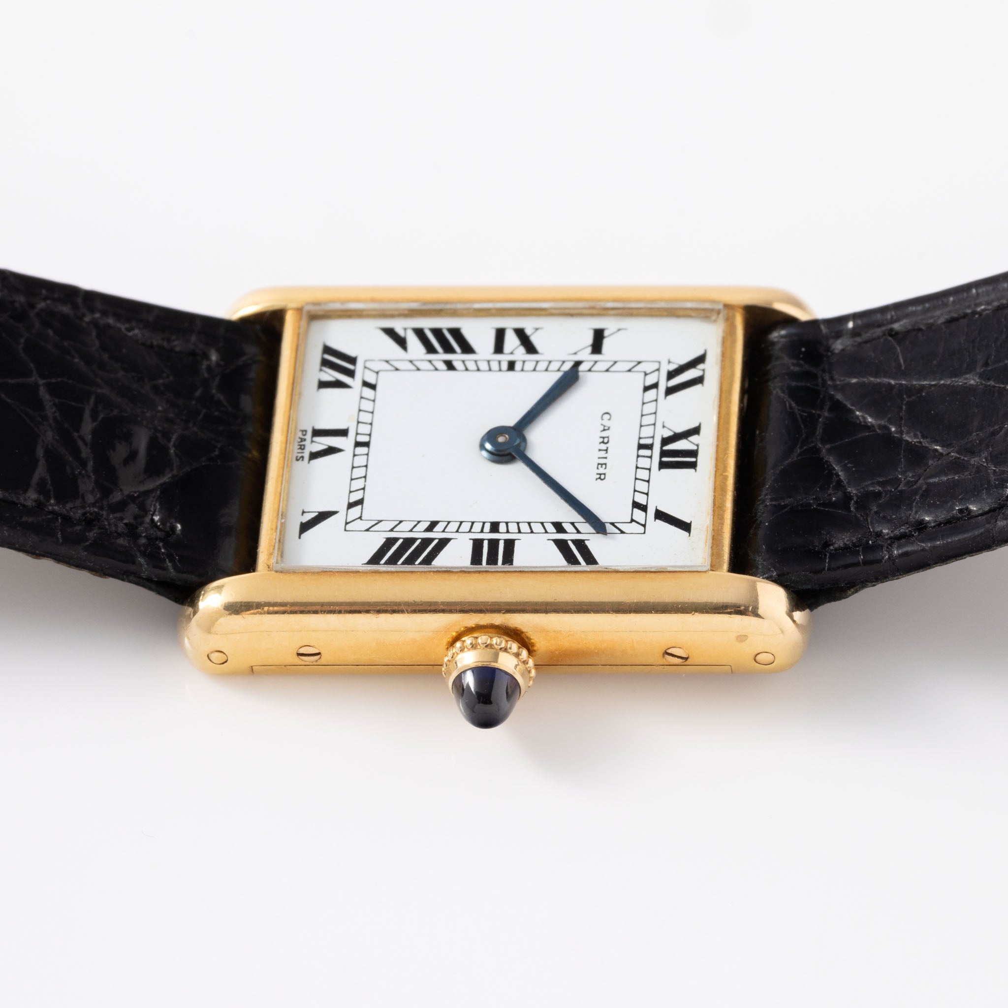 Cartier Tank Louis 18 Karat Gold "Paris Zifferblatt" mit Jaeger Uhrwerk 1960er
