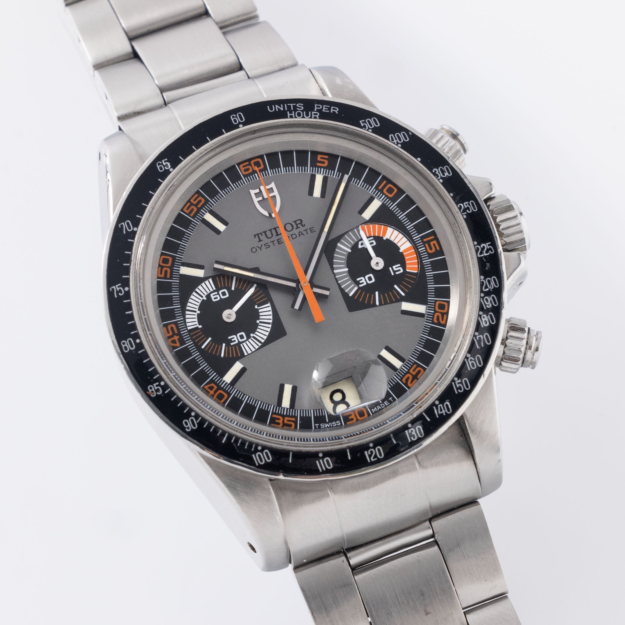 Tudor "Monte Carlo " chronograph grey dial ref 7149 / 0 “mystery engraving “