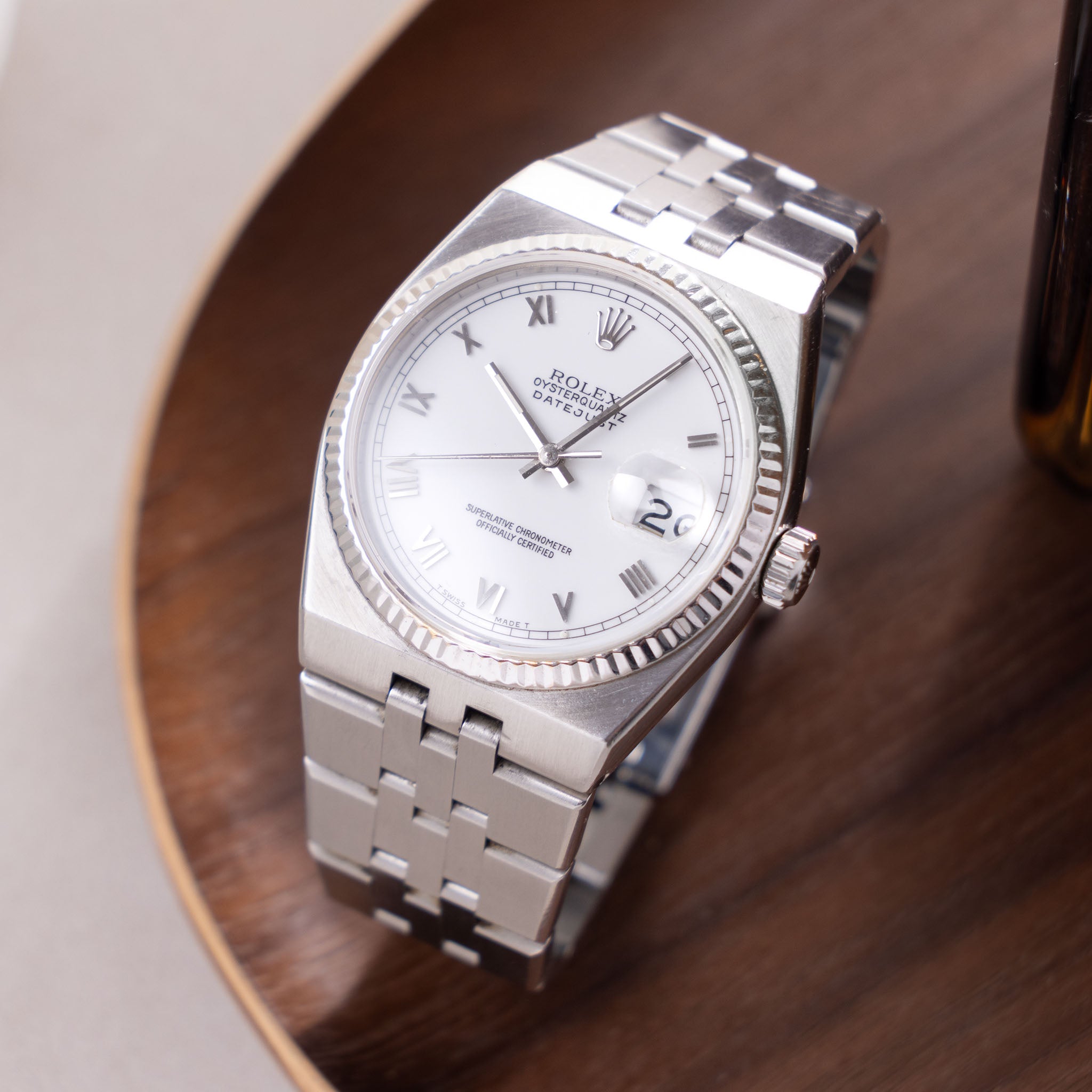 Rolex Oysterquartz Datejust Referenz 17014 Porzellan Zifferblatt