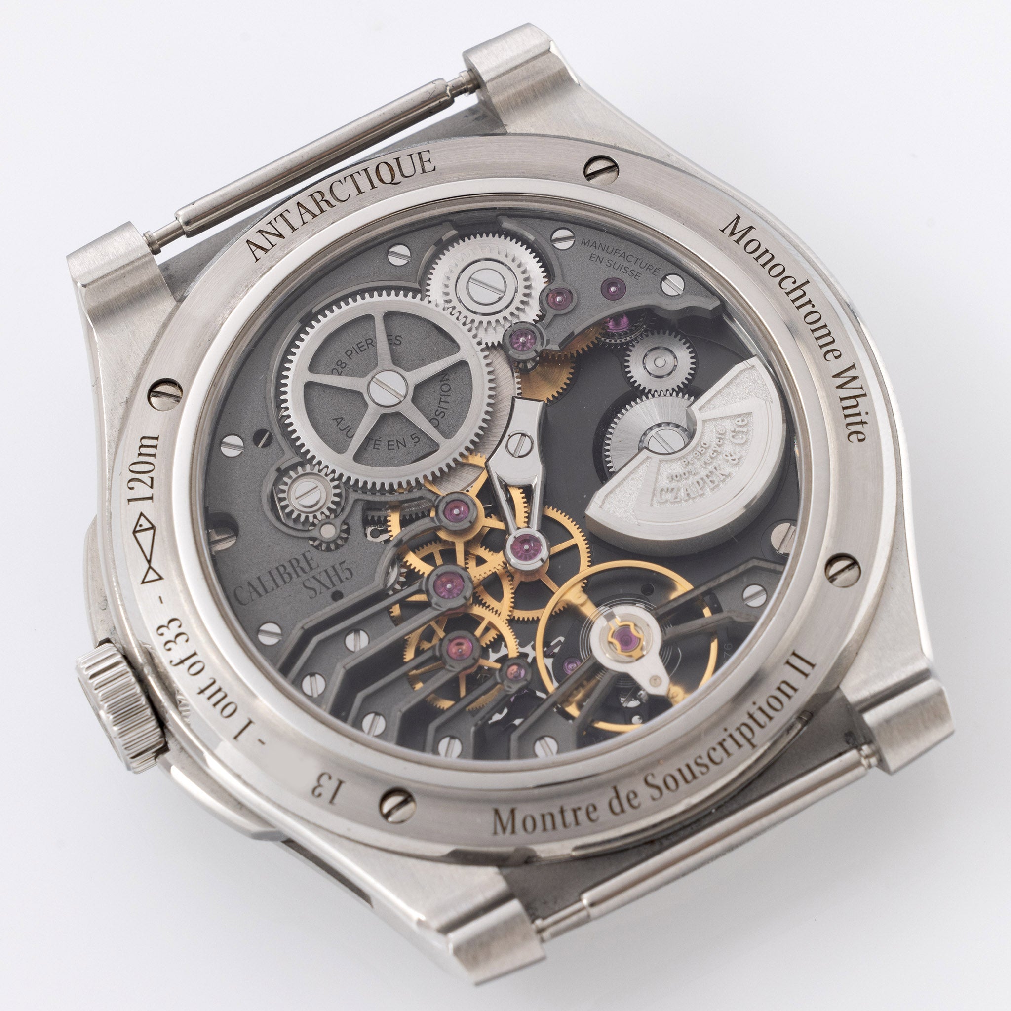 Czapek Antarctique monochrome weißes Zifferblatt limitierter Auflage