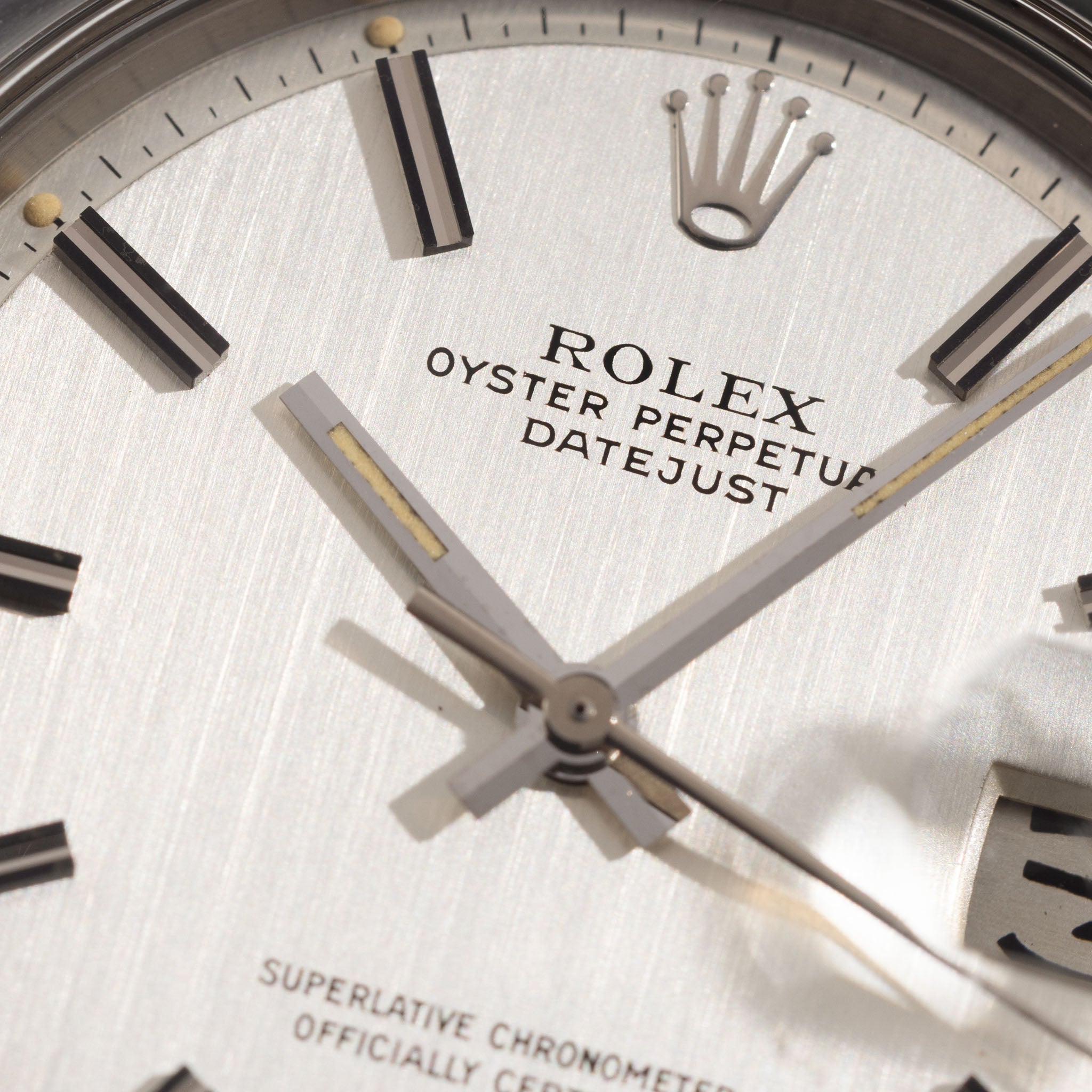 Rolex Datejust Referenz 1600 Seltenes silbernes "Vertical Brush" Sigma Zifferblatt