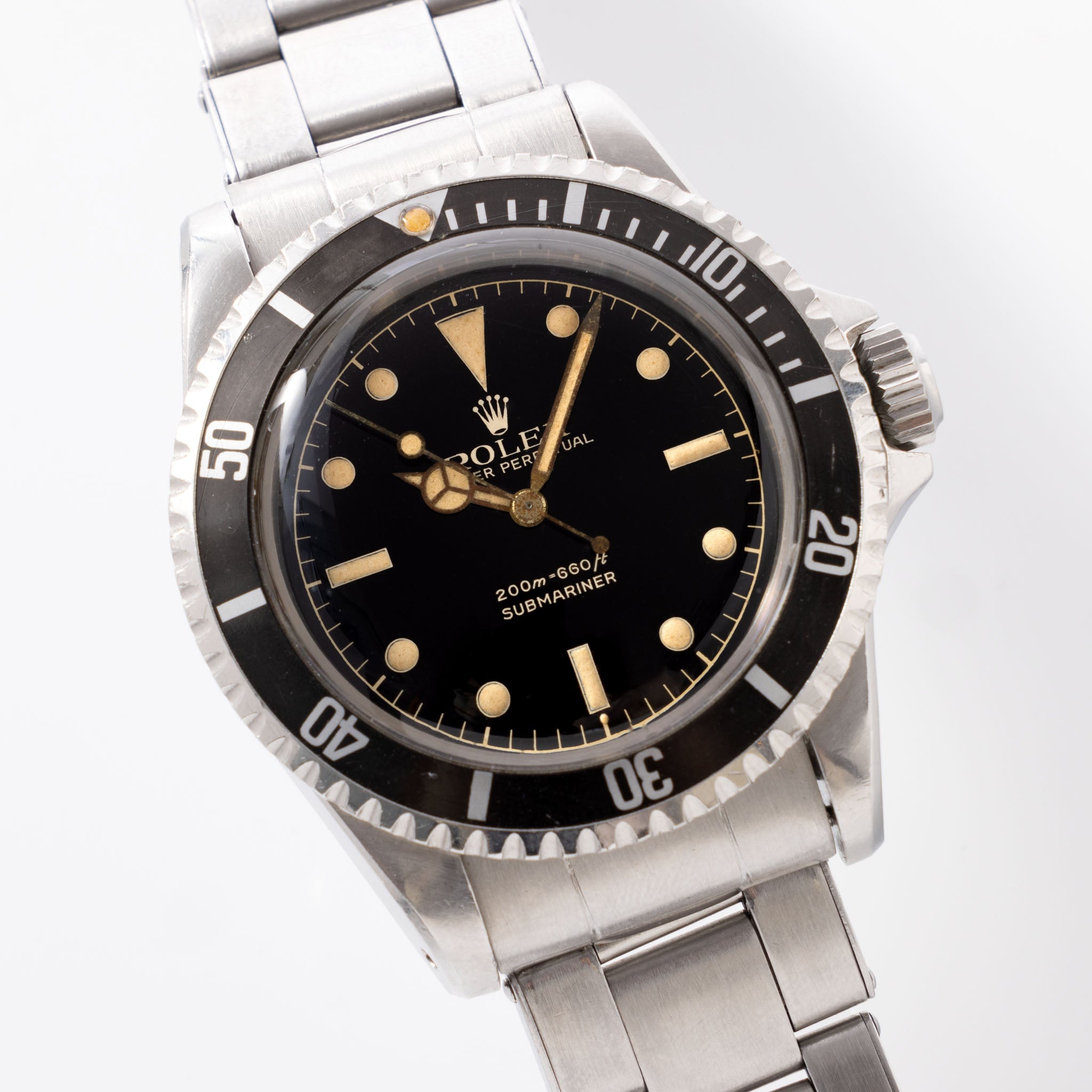 Rolex Submariner Gilt Two-Line Chapter Ring Exclamation Dot Dial Ref 5512