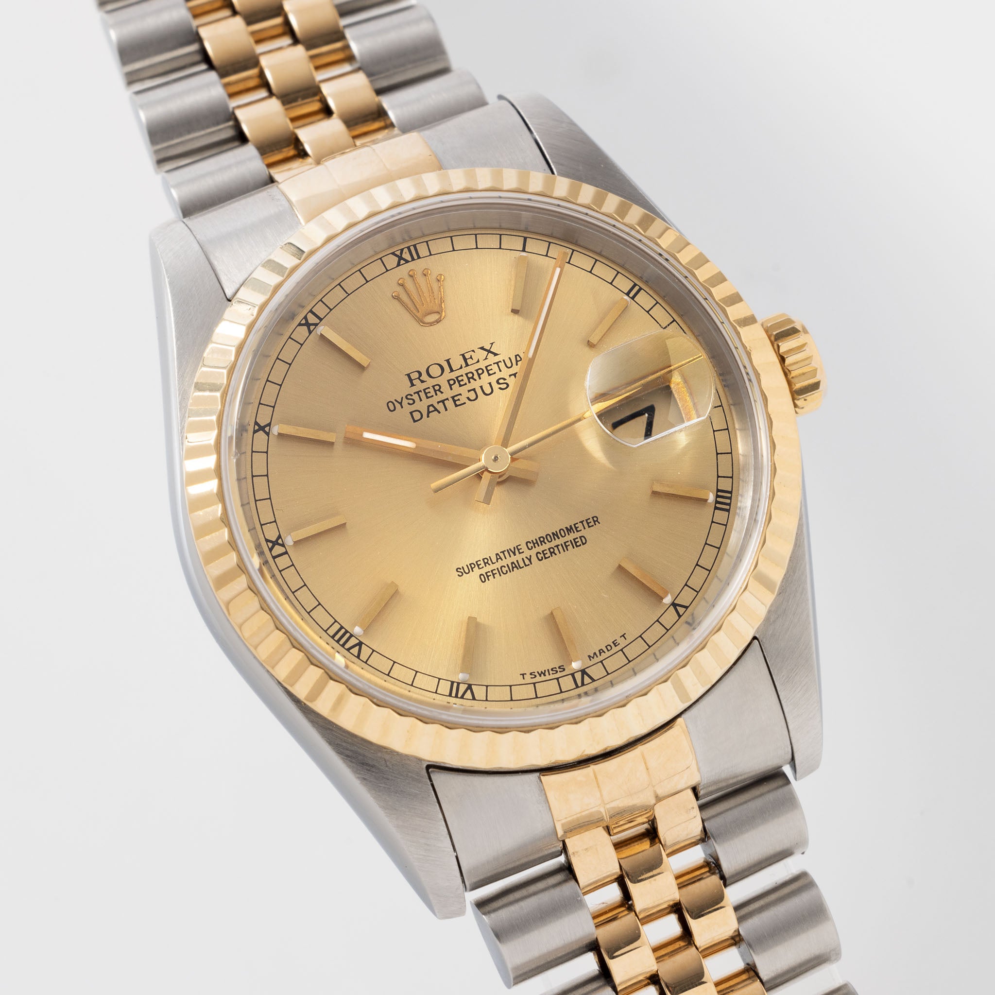 Rolex Datejust 16233 Champagner Zifferblatt mit Box und Papieren