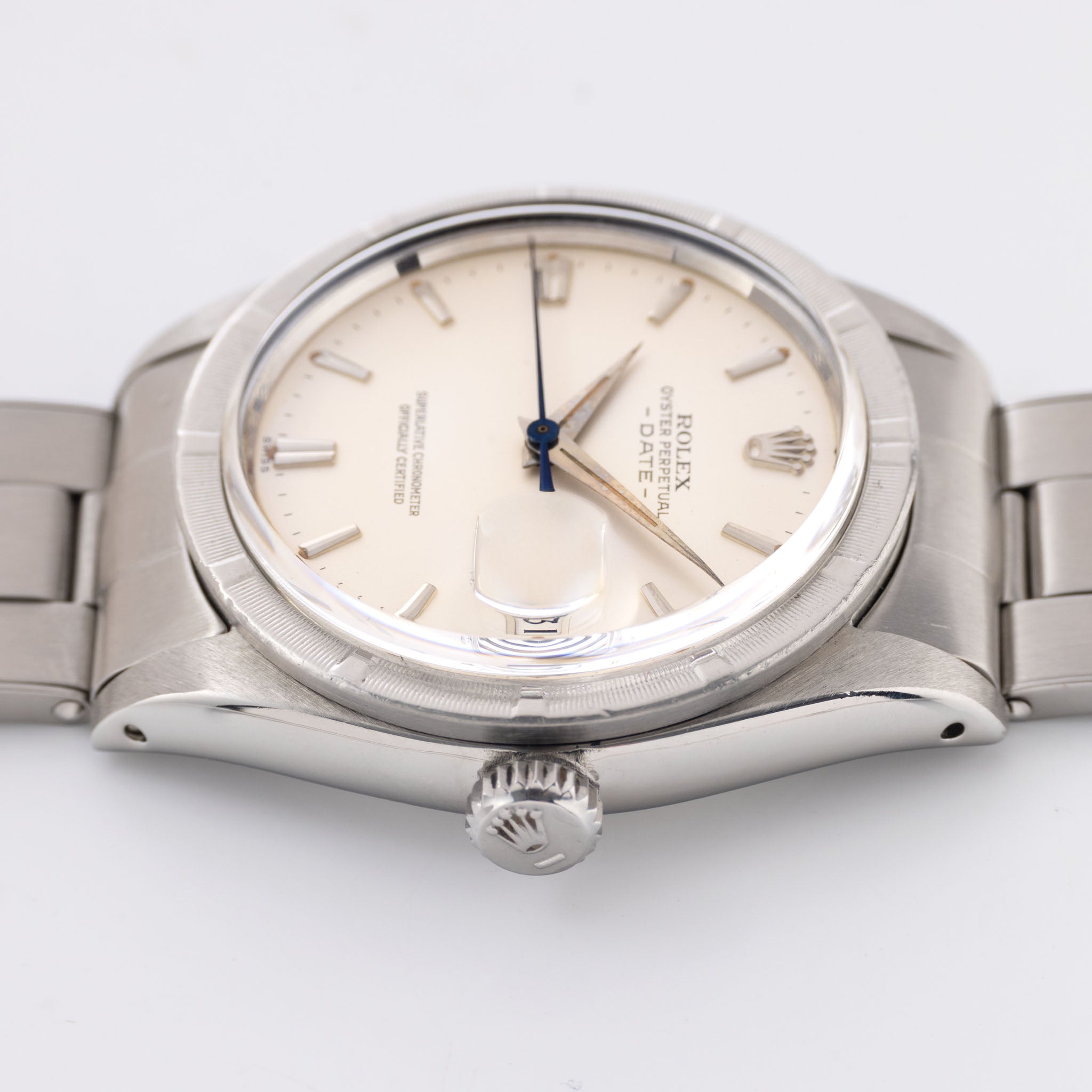 Rolex Oyster Perpetual Date 1501 mattgraues Zifferblatt mit Dauphine-Zeigern