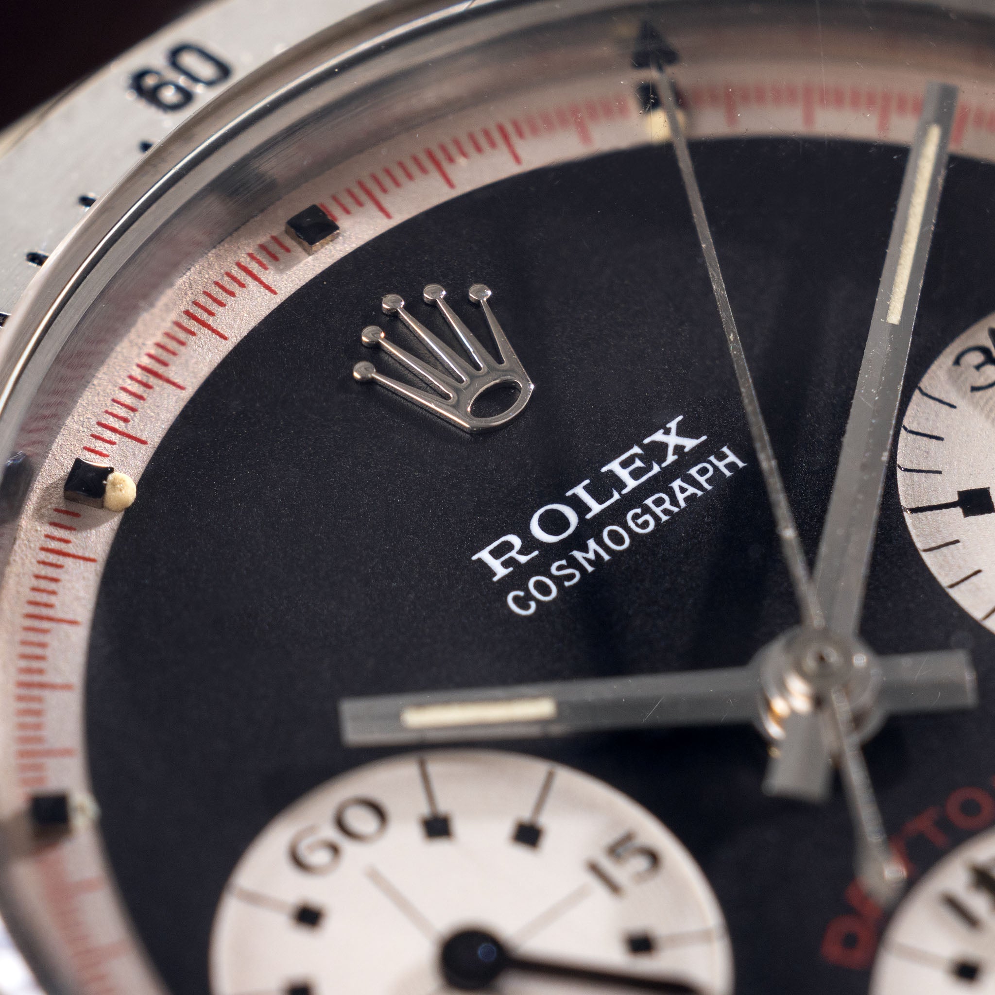 Rolex Cosmograph Daytona 6262 Black Tri-Color Exotic Dial dial with Rolex service paper