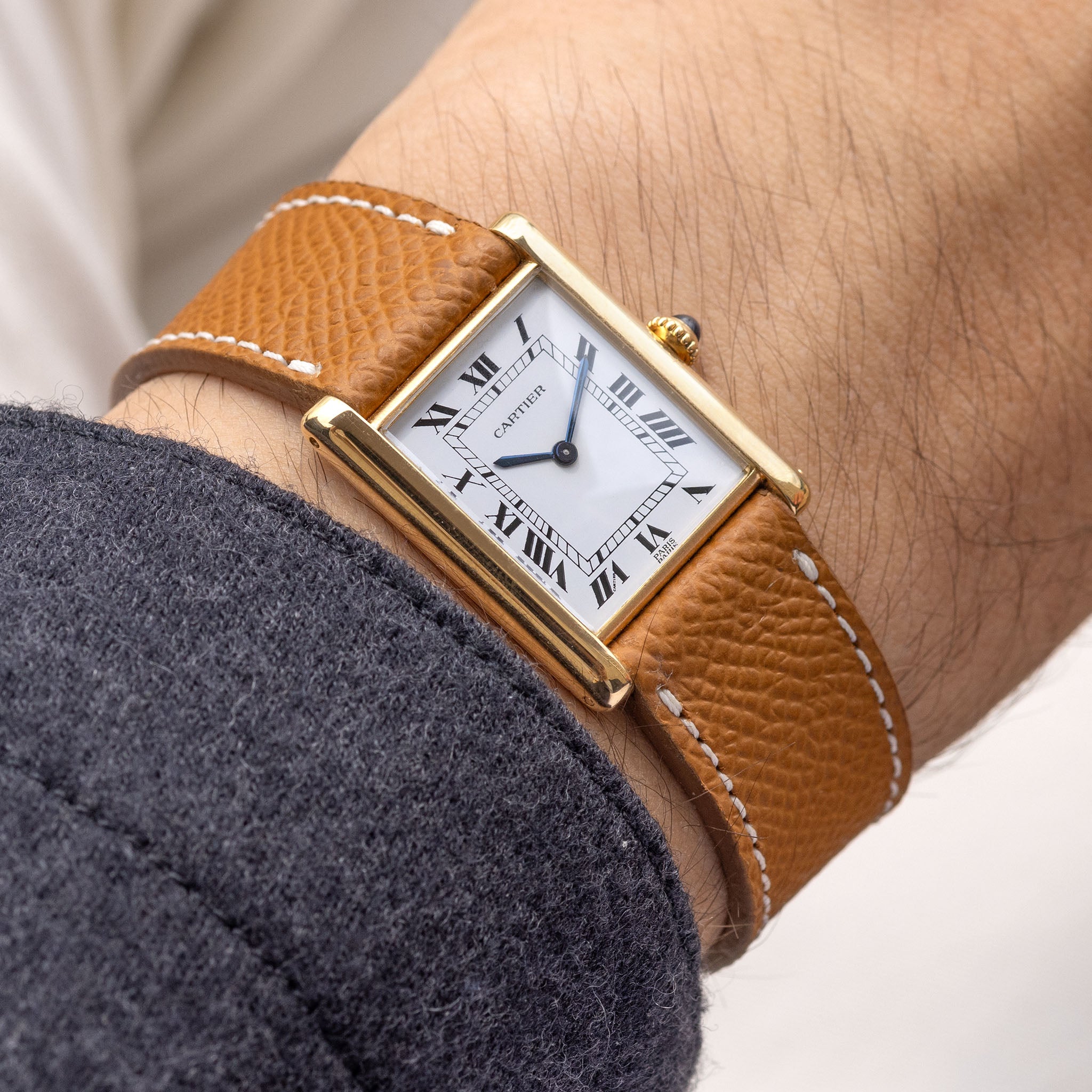 Cartier Tank Louis referenz 96019 18k Gelbgold extra flat