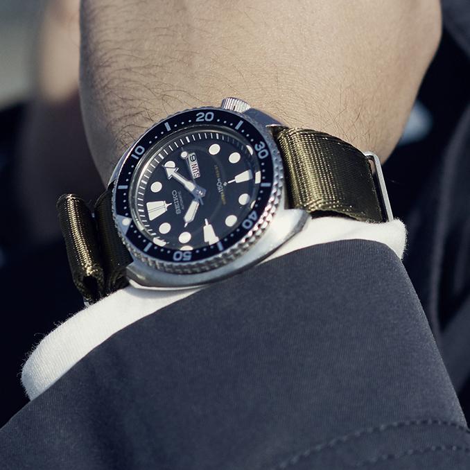 Deluxe Nylon Single Pass Watch Strap Olive Drab Green