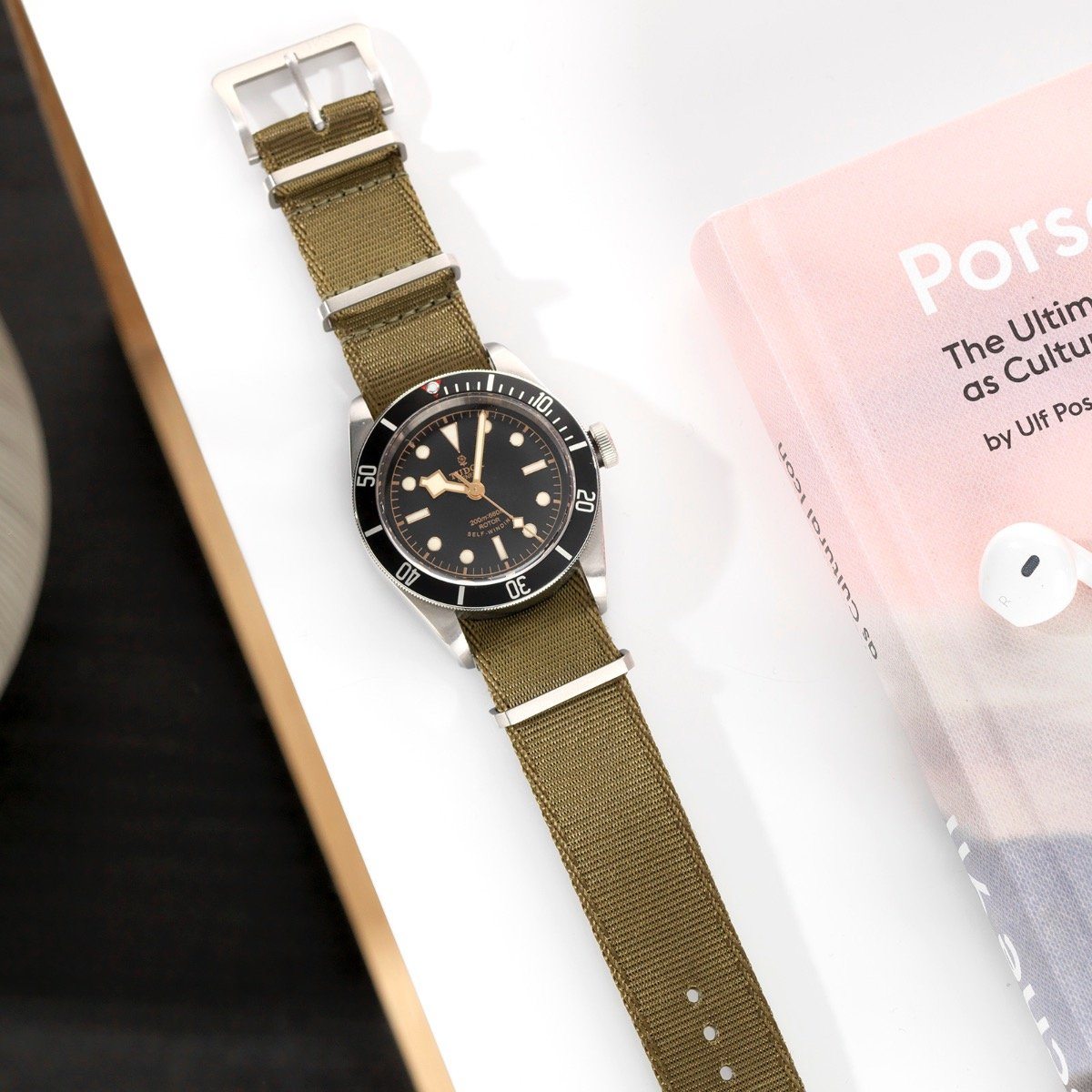 Deluxe Nylon Single Pass Watch Strap Olive Drab Green