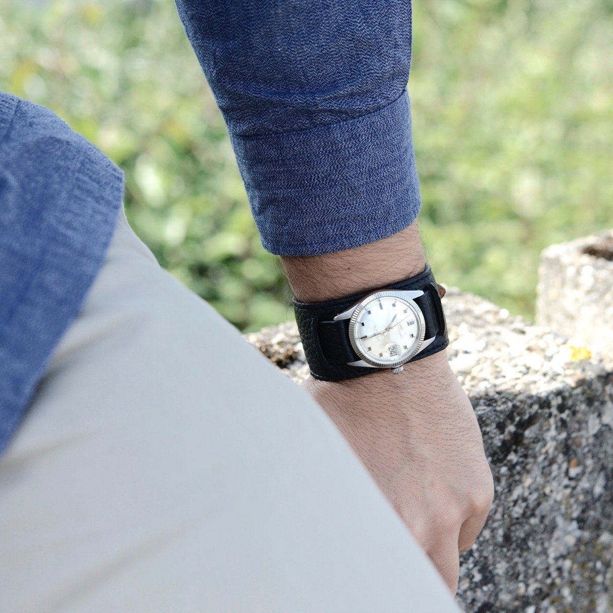 Newman Raven Leder Uhrenarmband