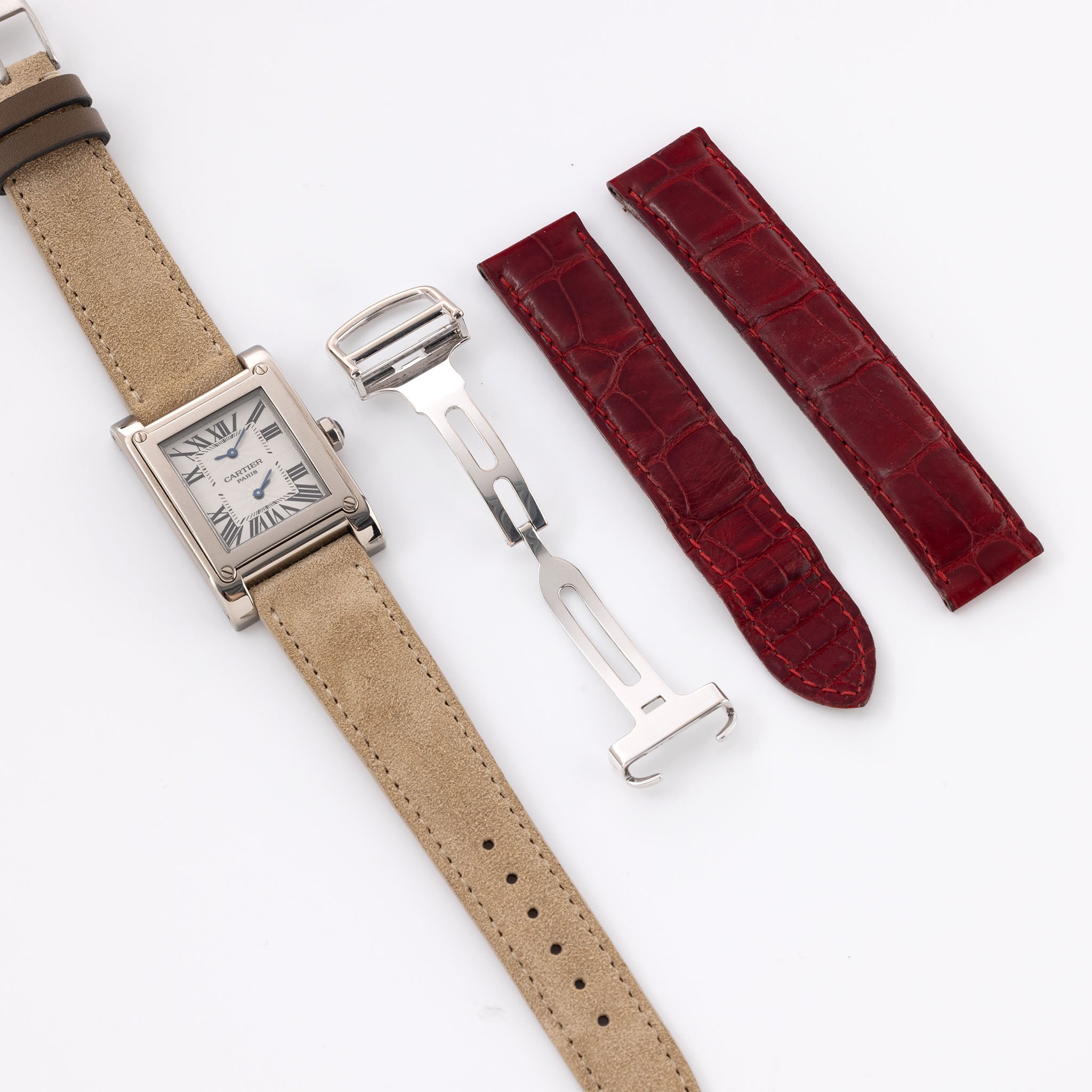 Cartier Tank à Vis dual time CPCP 2552