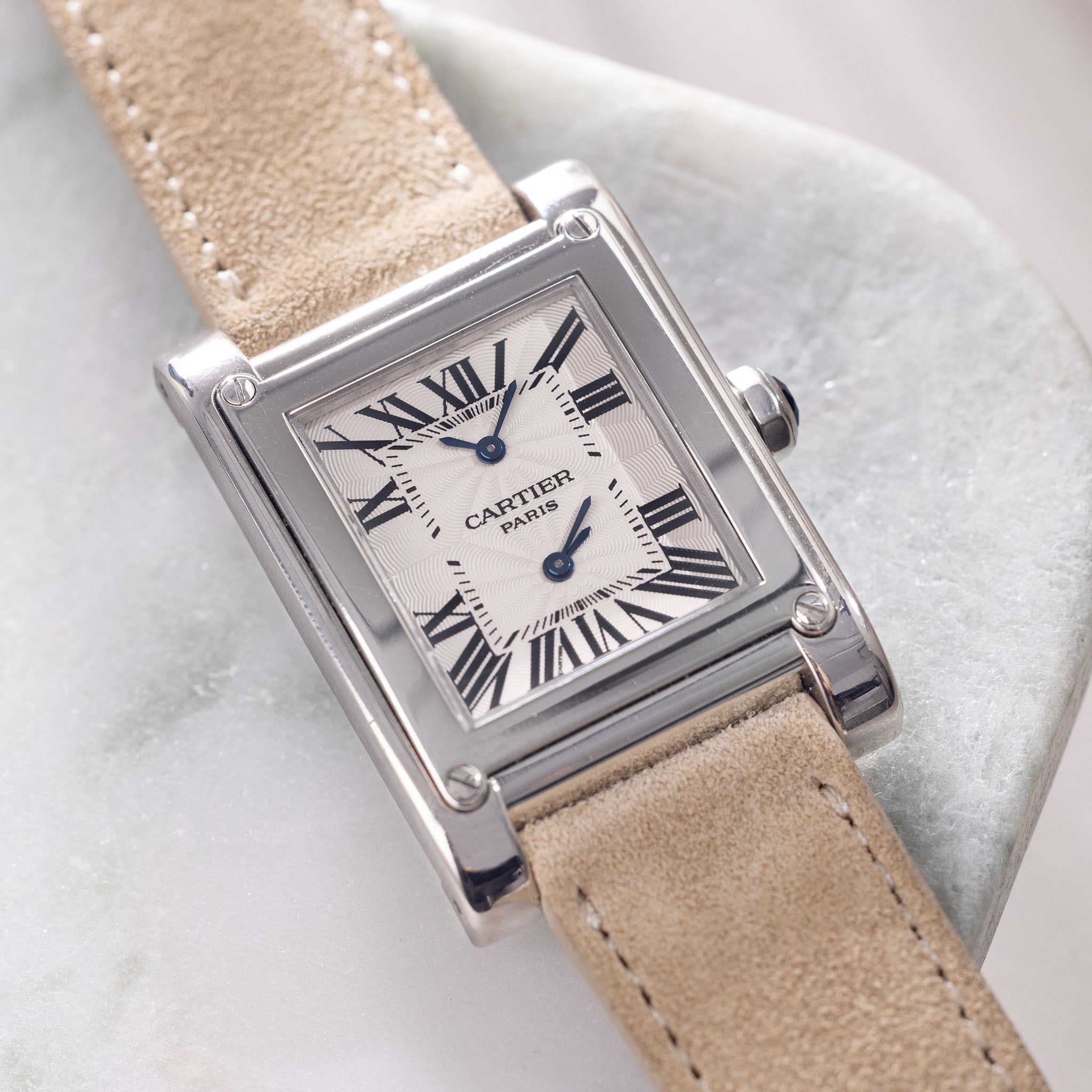 Cartier Tank à Vis dual time CPCP 2552