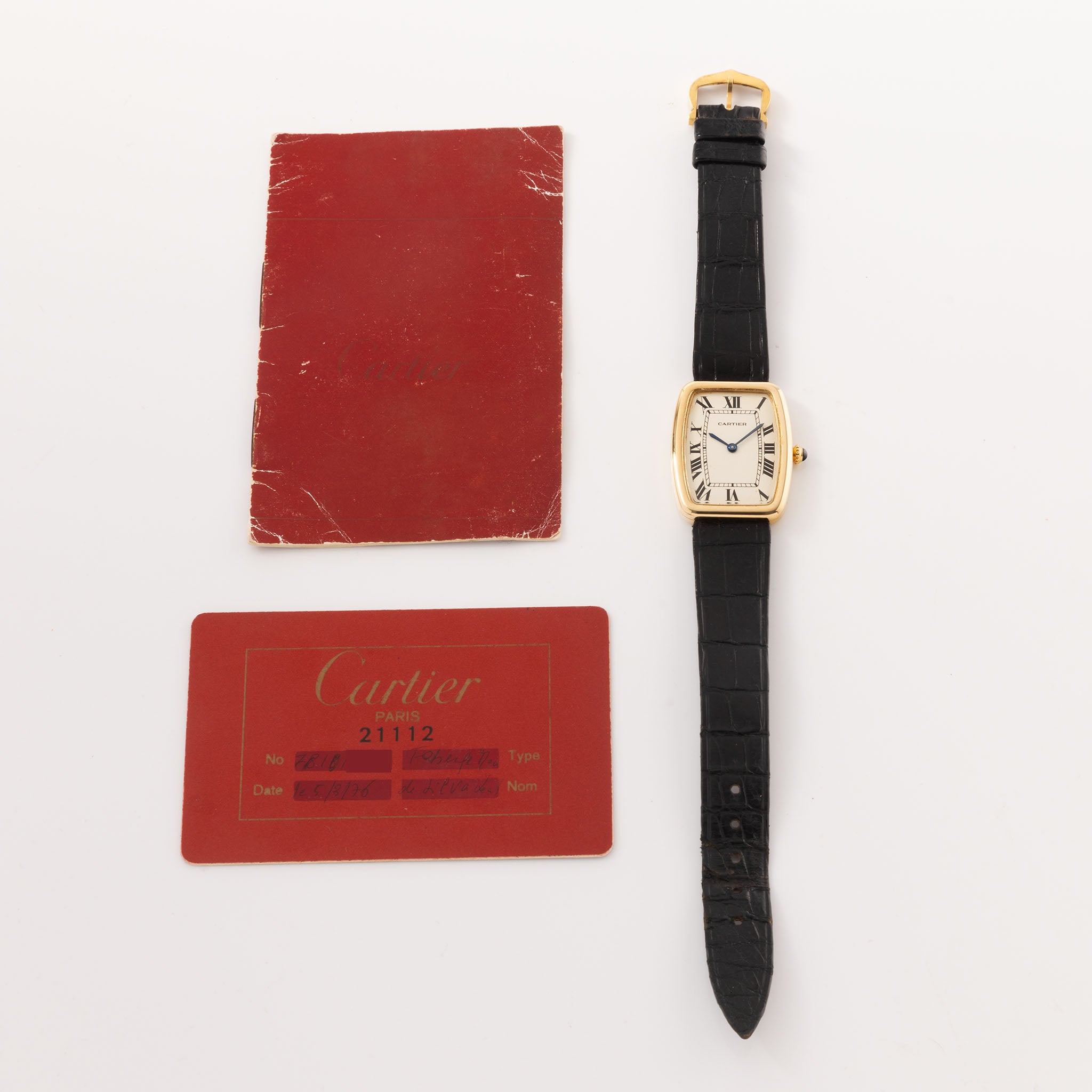 Cartier Fabergè tonneau 7810 paris Zifferblatt mit Papiere