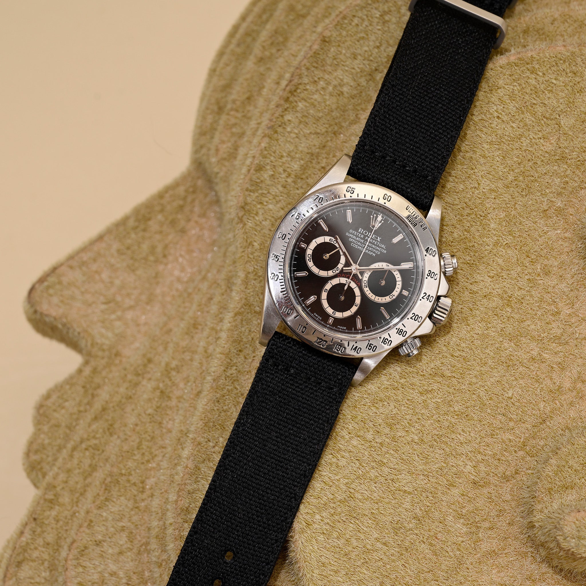 Safari Canvas Uhrenarmband Schwarz