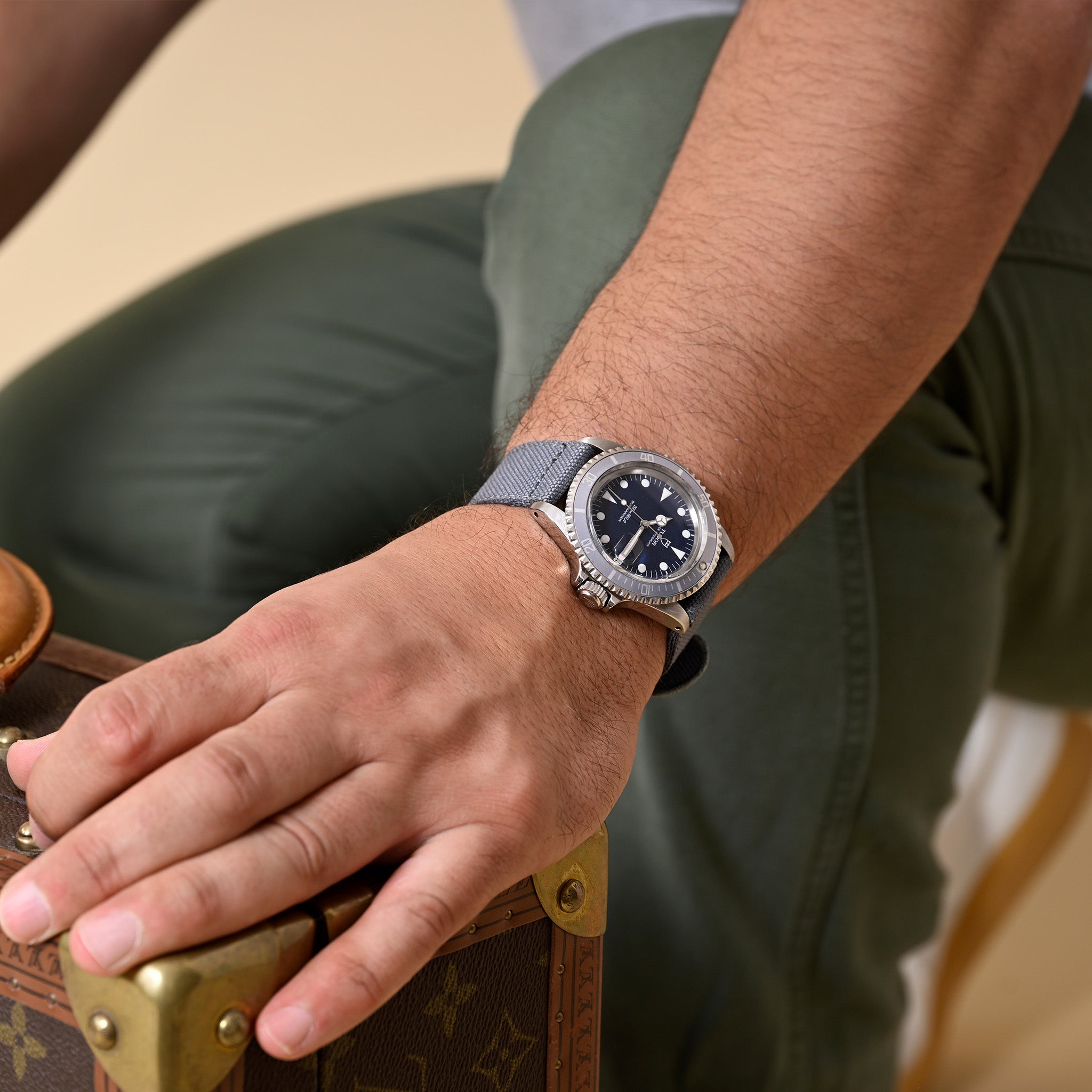 Safari Canvas Uhrenarmband Grau