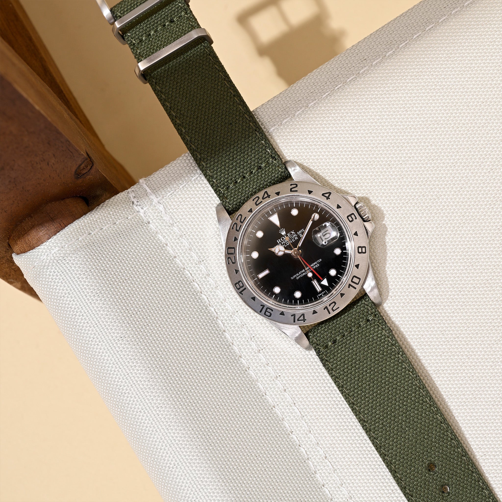 Safari Canvas Uhrenarmband Olive