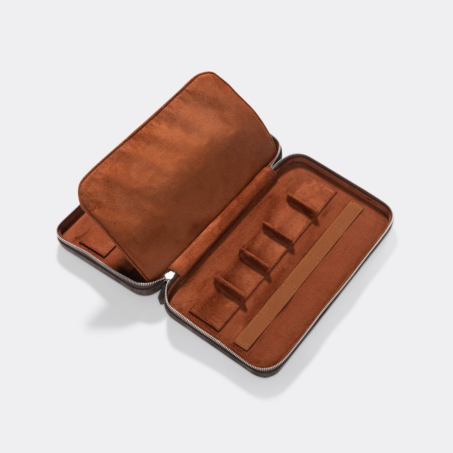 Zip Wildleder Uhrenmappe Coffee