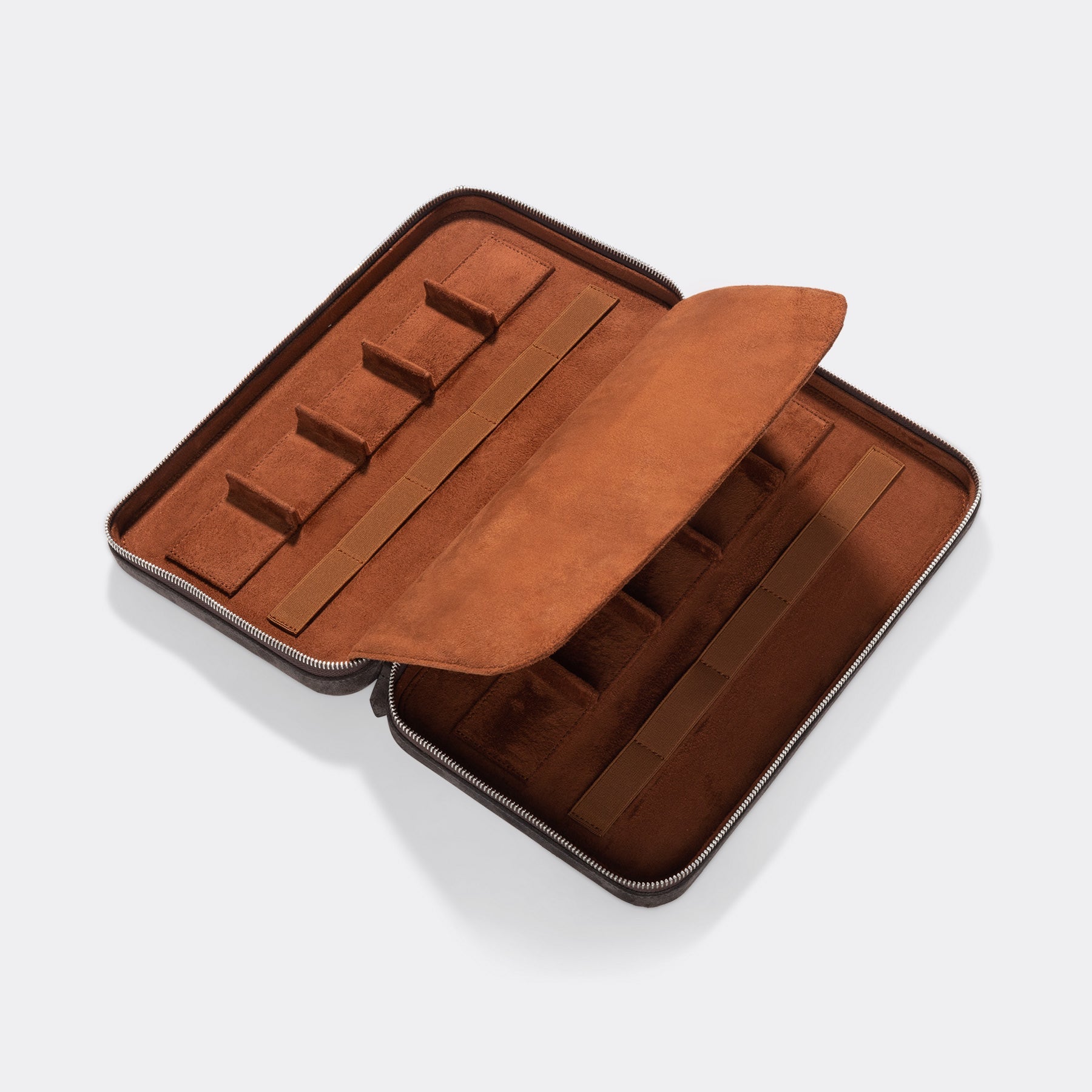 Zip Wildleder Uhrenmappe Coffee