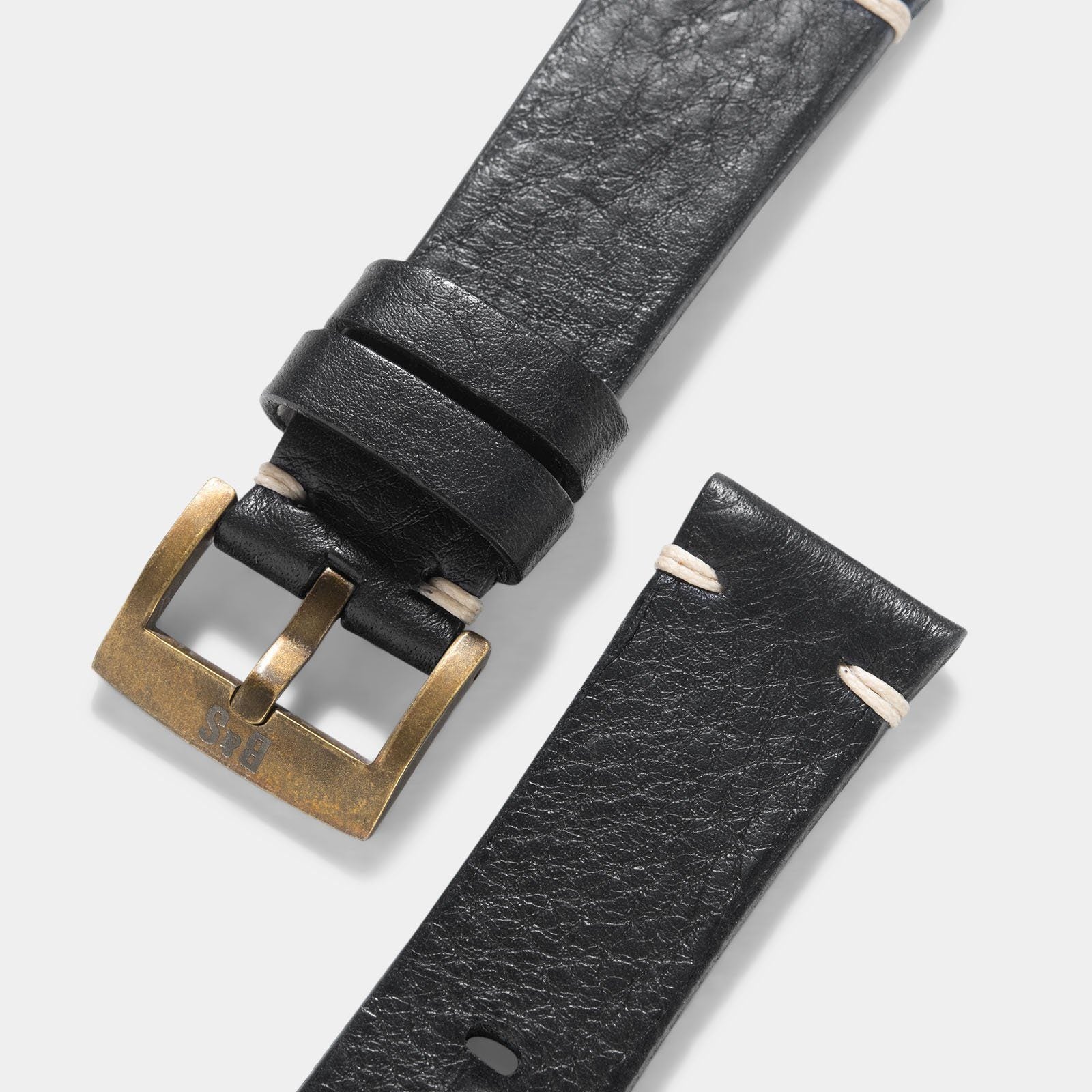 BB Bronze Nero Leder Uhrenarmband