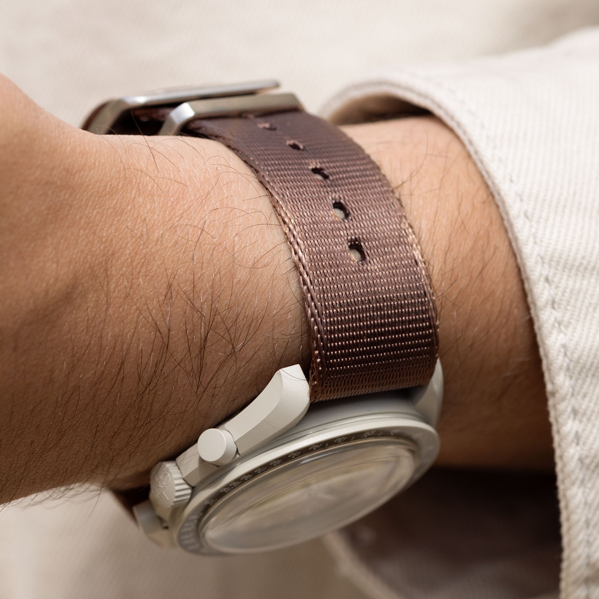 Deluxe Nylon Nato Uhrenarmband Cognac