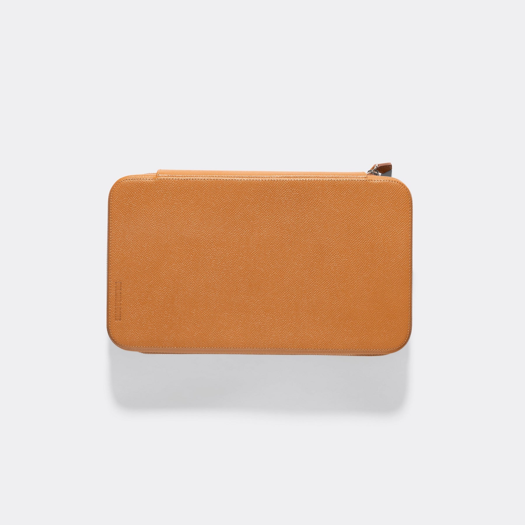 Zip Leder Uhrenmappe Cognac