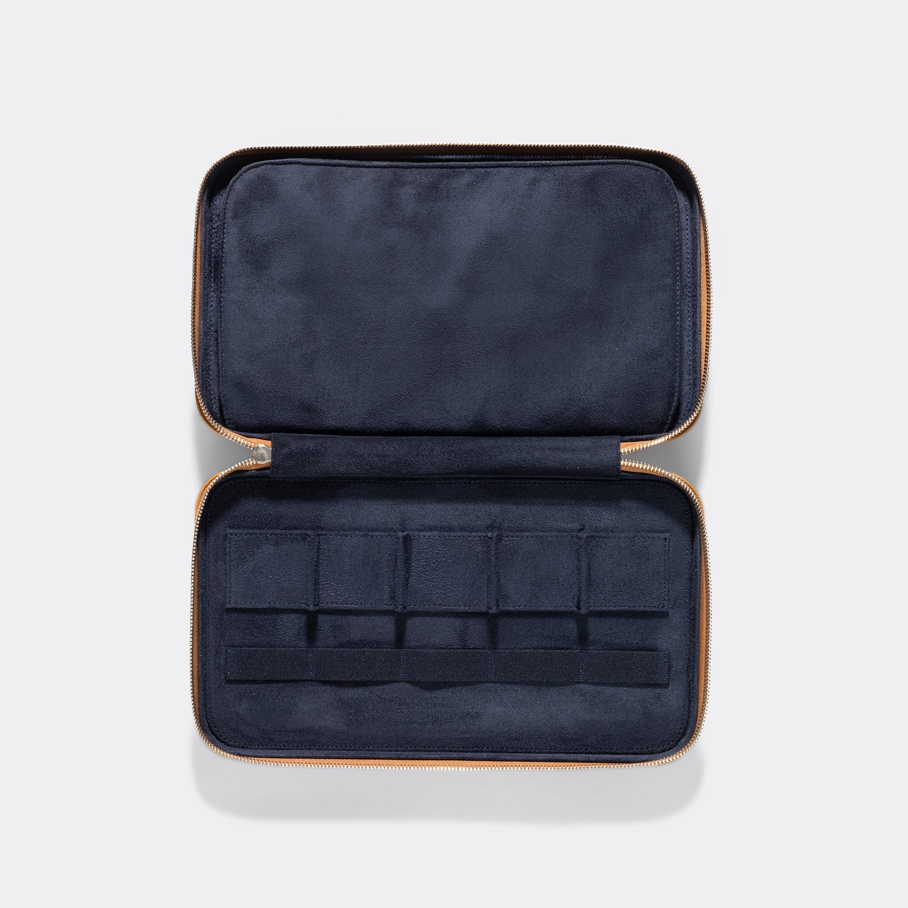 Zip Leder Uhrenmappe Cognac