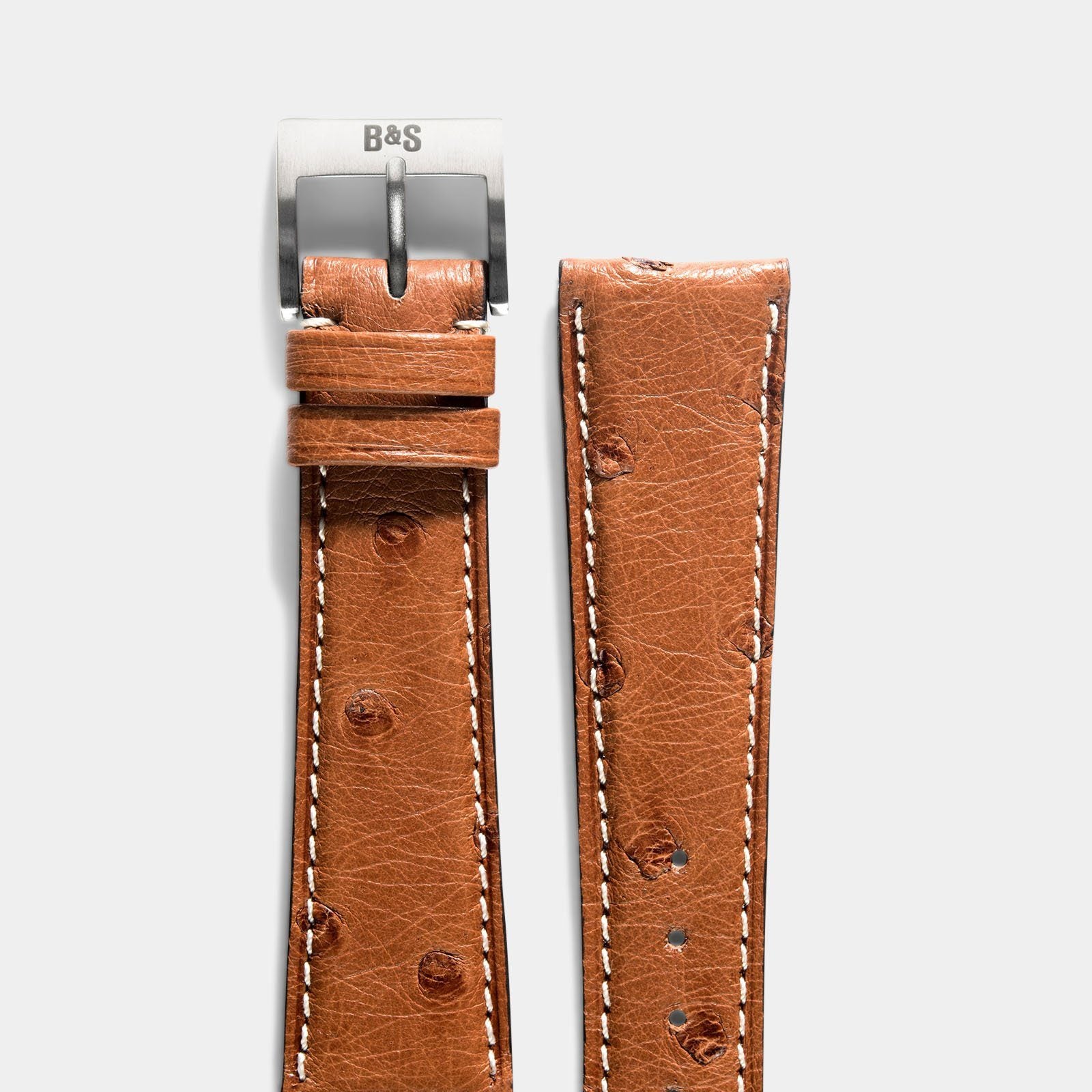Cognac Straußenleder Uhrenarmband