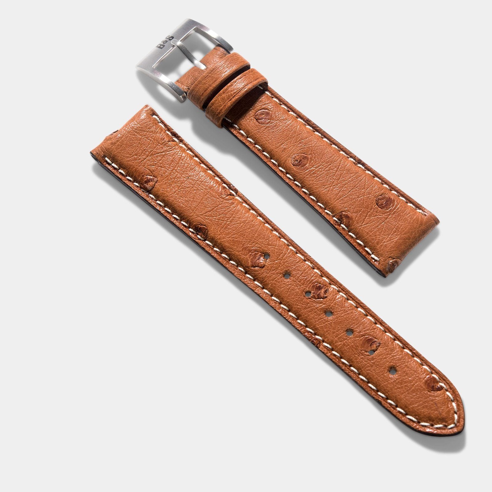 Cognac Straußenleder Uhrenarmband