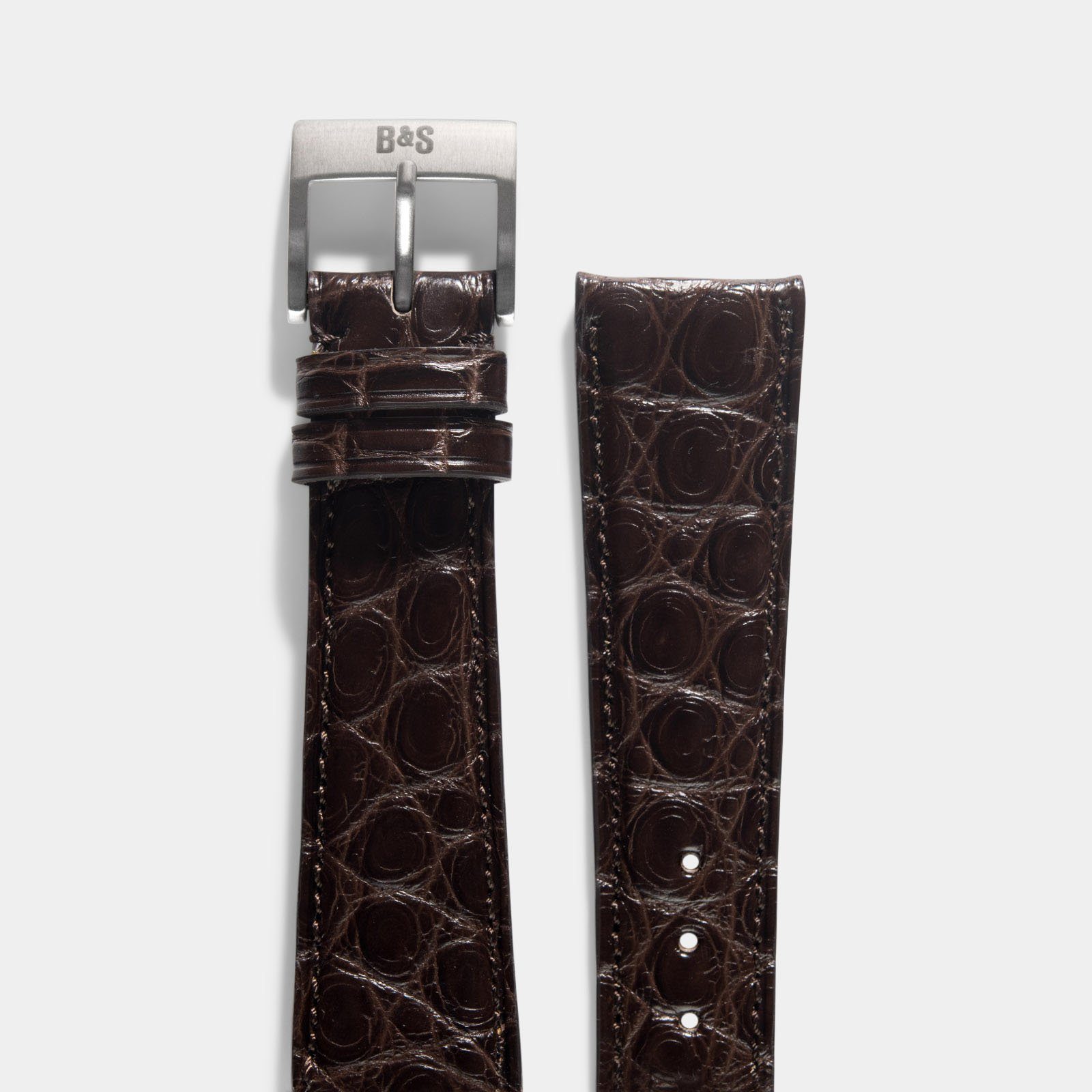Mocha Alligatorleder Uhrenarmband