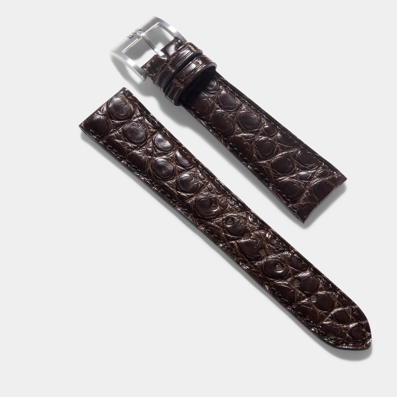 Mocha Alligatorleder Uhrenarmband