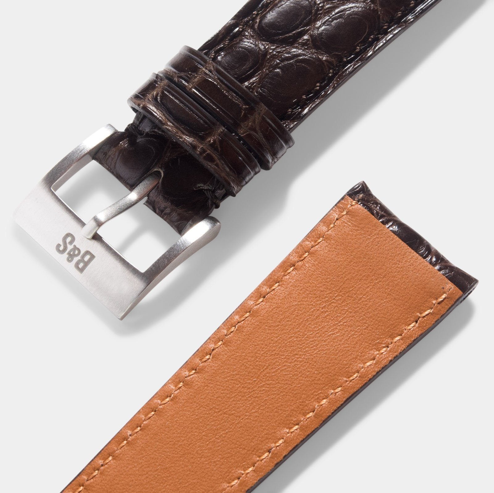 Mocha Alligatorleder Uhrenarmband