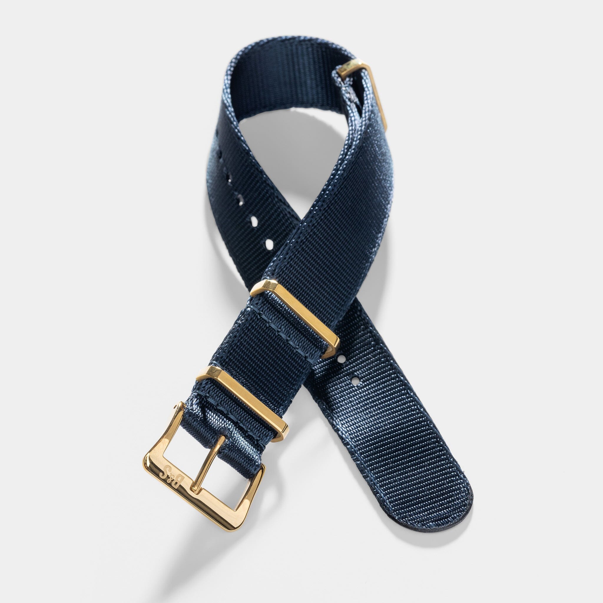 Deluxe Nylon Nato Uhrenarmband Navy - Gold