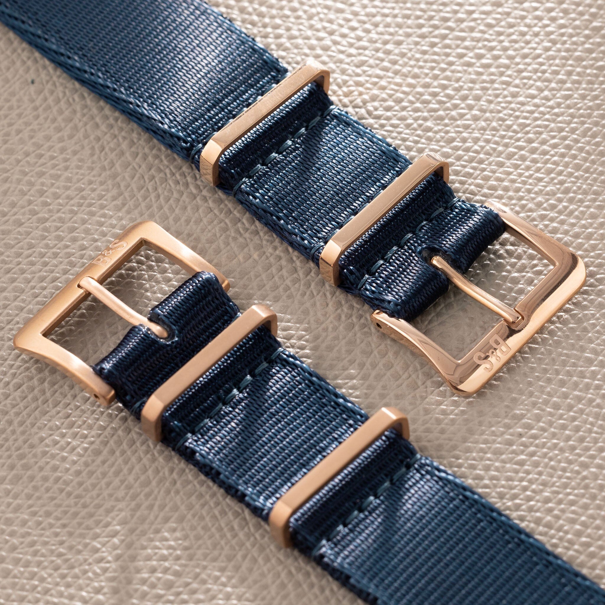 Deluxe Nylon Nato Uhrenarmband Navy - Roségold