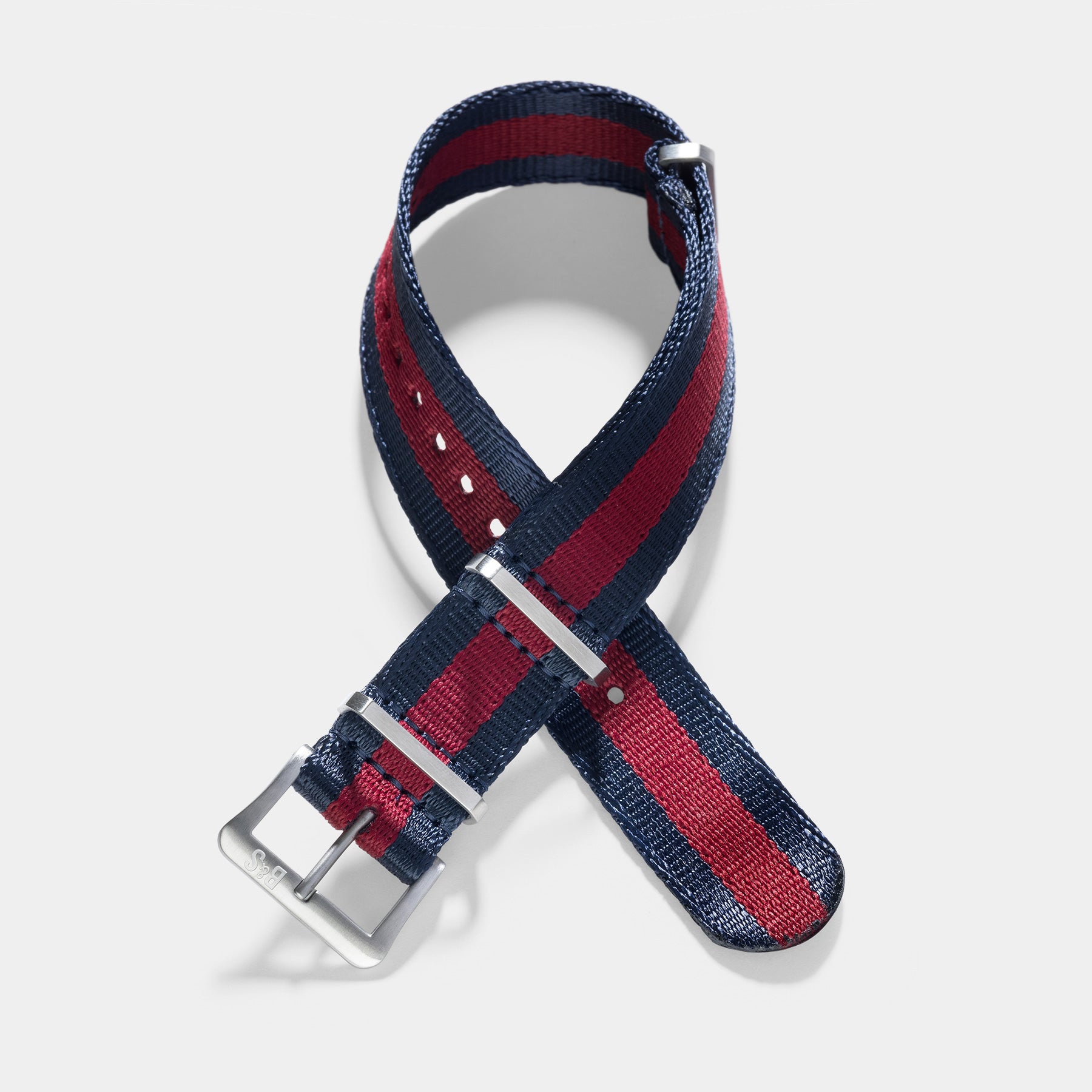 Deluxe Nylon Nato Watch Strap Navy Red