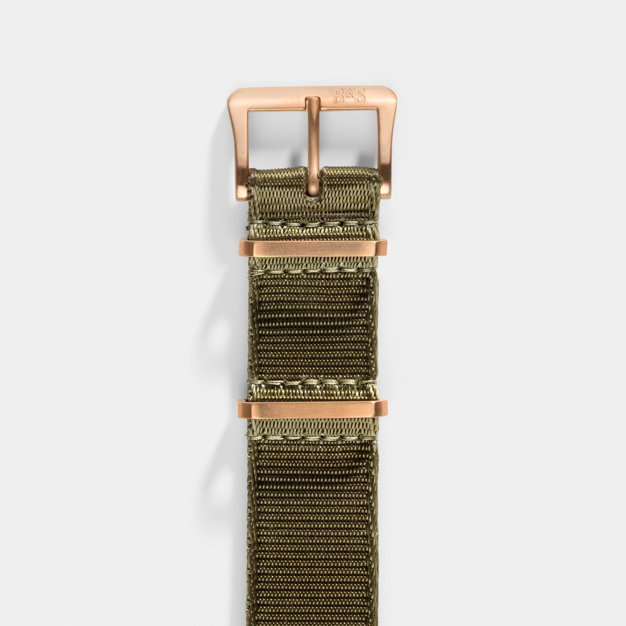 Deluxe Nylon Nato Uhrenarmband Olive Drab - Roségold Mattiert