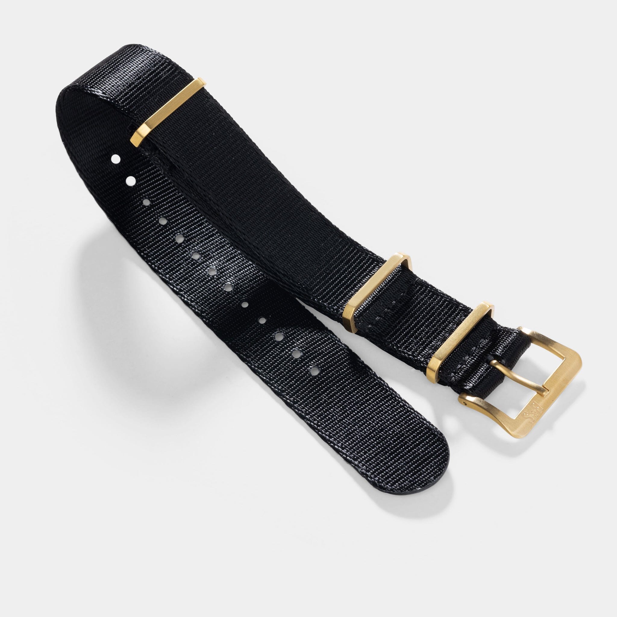 Deluxe Nylon Nato Uhrenarmband Shadow - Gold Mattiert