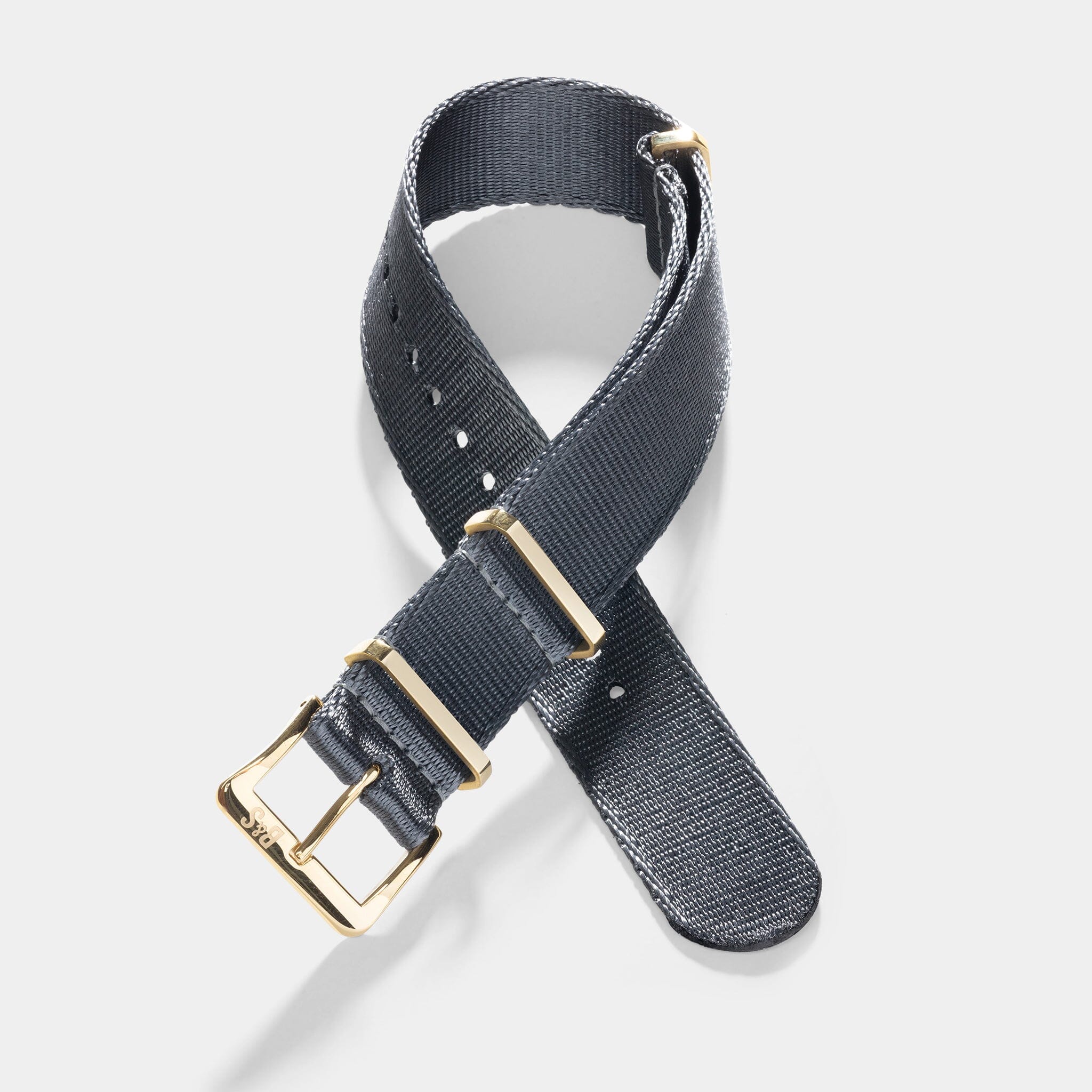 Deluxe Nylon Nato Uhrenarmband Slate - Gold